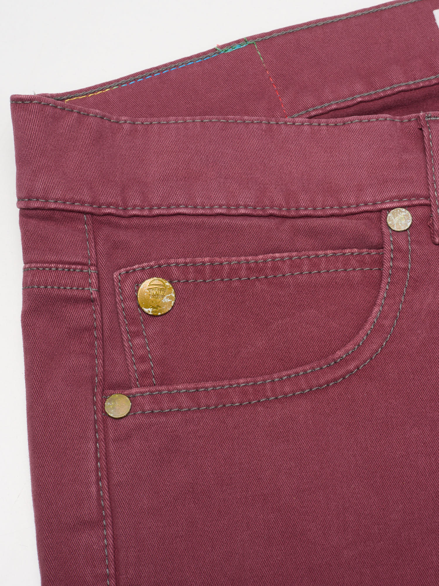 MAISON CLOCHARD Bordeaux "Egret" Cotton-Spandex Skinny Jeans EU 50 NEW US 34