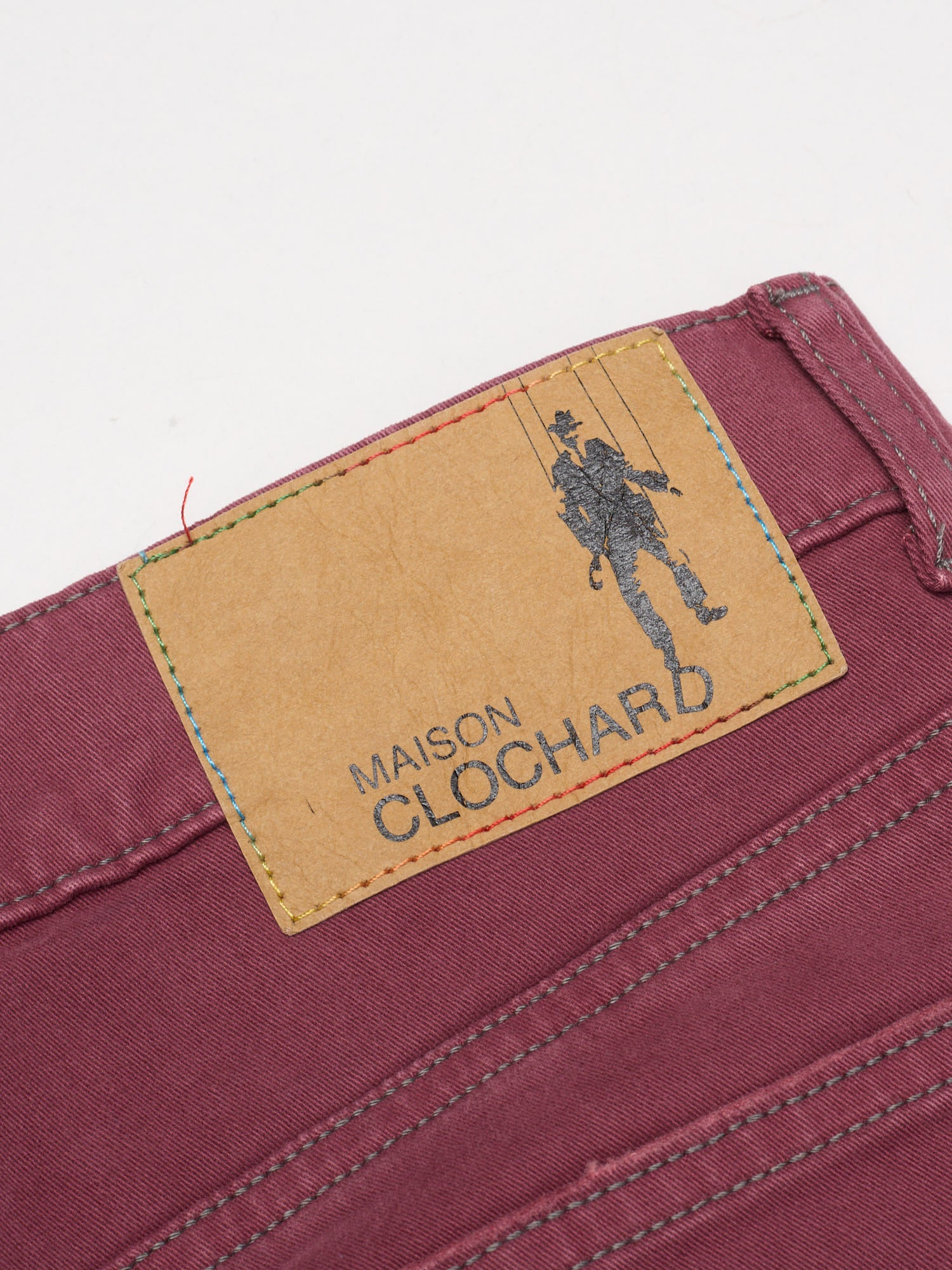 MAISON CLOCHARD Bordeaux "Egret" Cotton-Spandex Skinny Jeans EU 50 NEW US 34