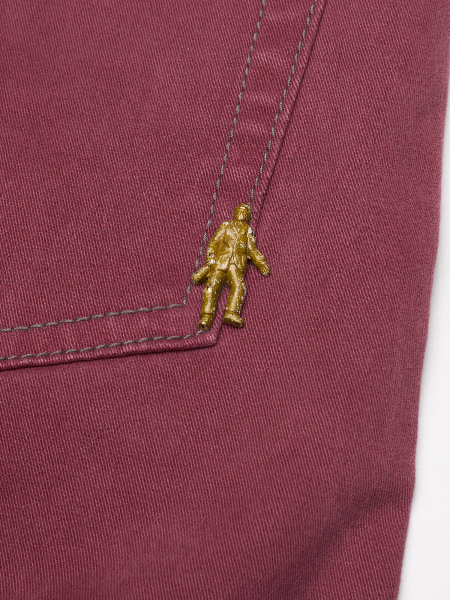 MAISON CLOCHARD Bordeaux "Egret" Cotton-Spandex Skinny Jeans EU 50 NEW US 34