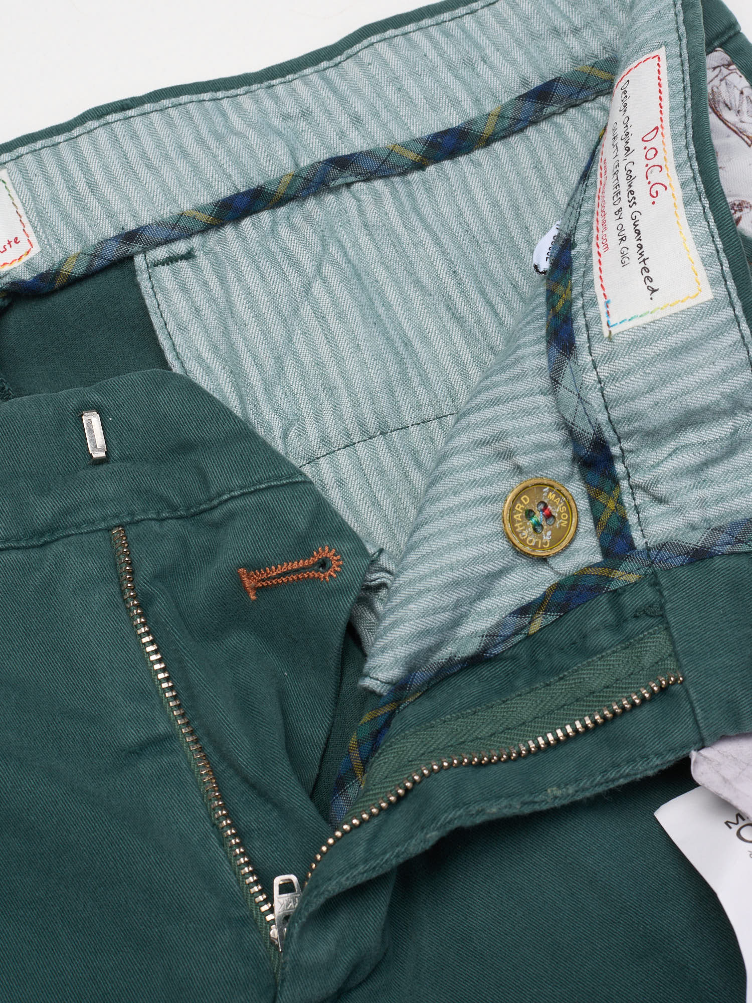 MAISON CLOCHARD "Mallard" Green Cotton-Spandex Pants NEW