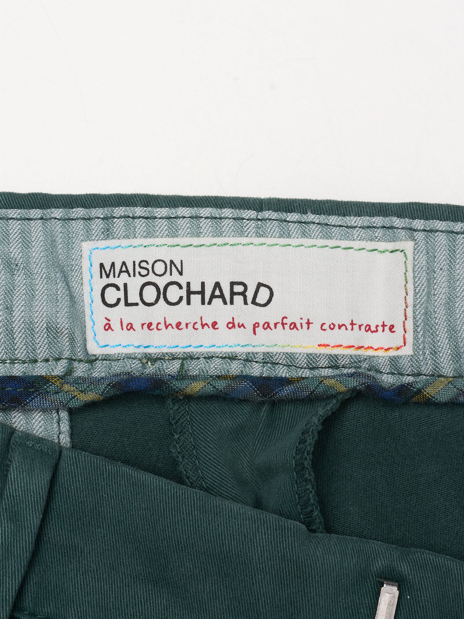 MAISON CLOCHARD "Mallard" Green Cotton-Spandex Pants NEW