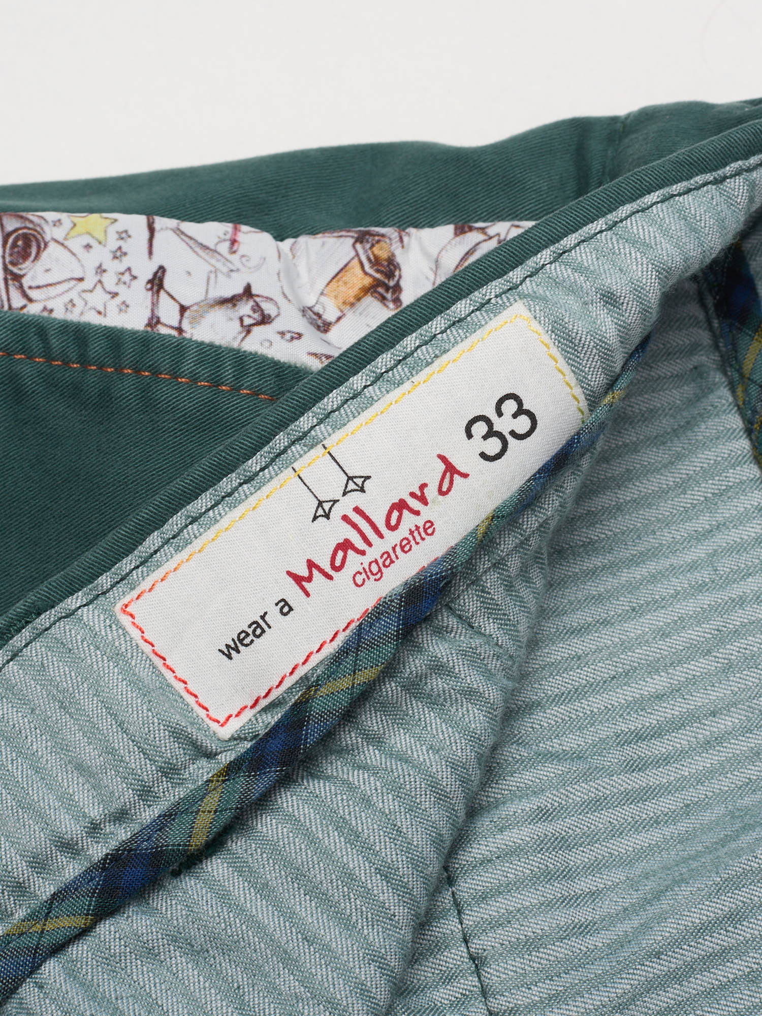 MAISON CLOCHARD "Mallard" Green Cotton-Spandex Pants NEW