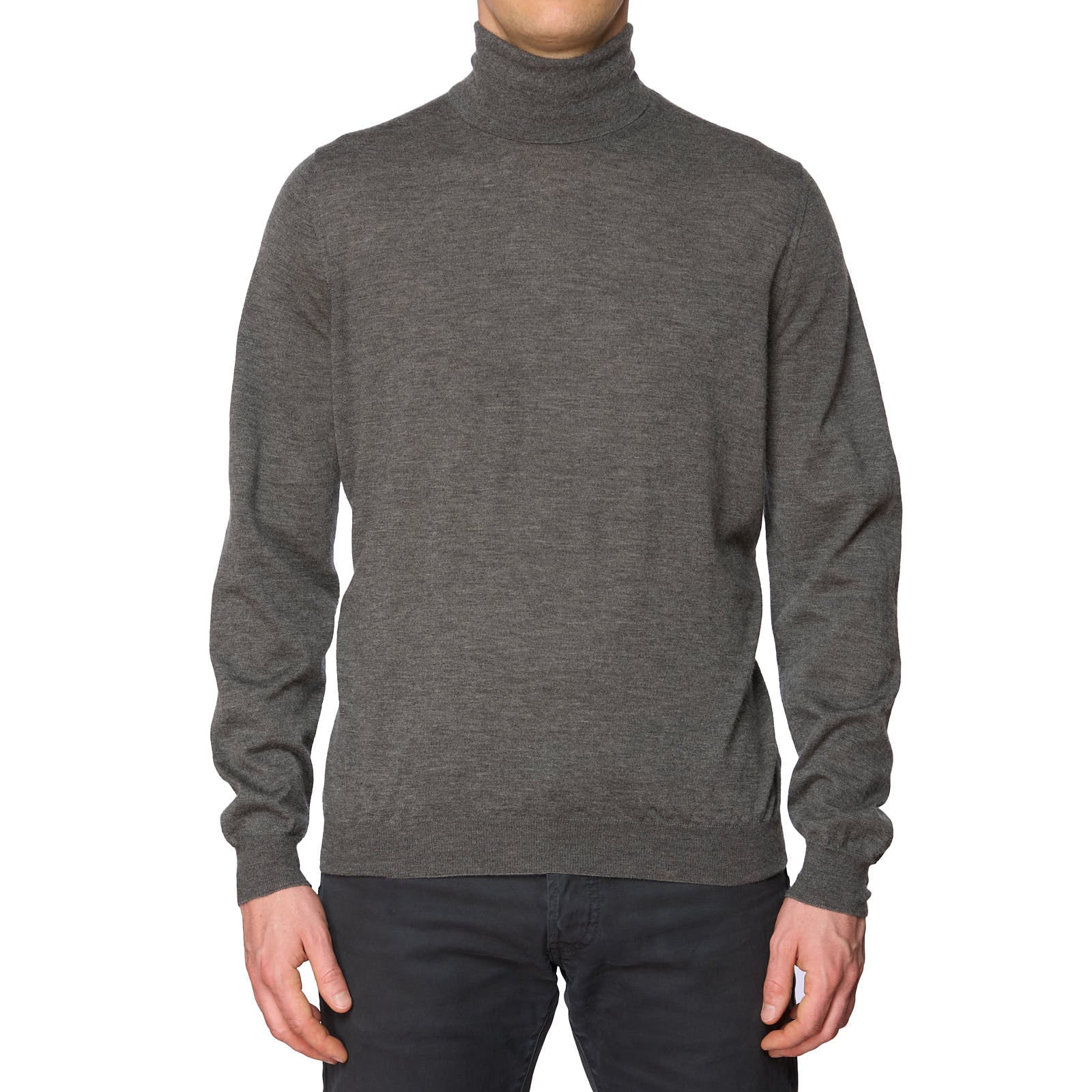 MALO Gray Cashmere Turtleneck Sweater EU 52 US L