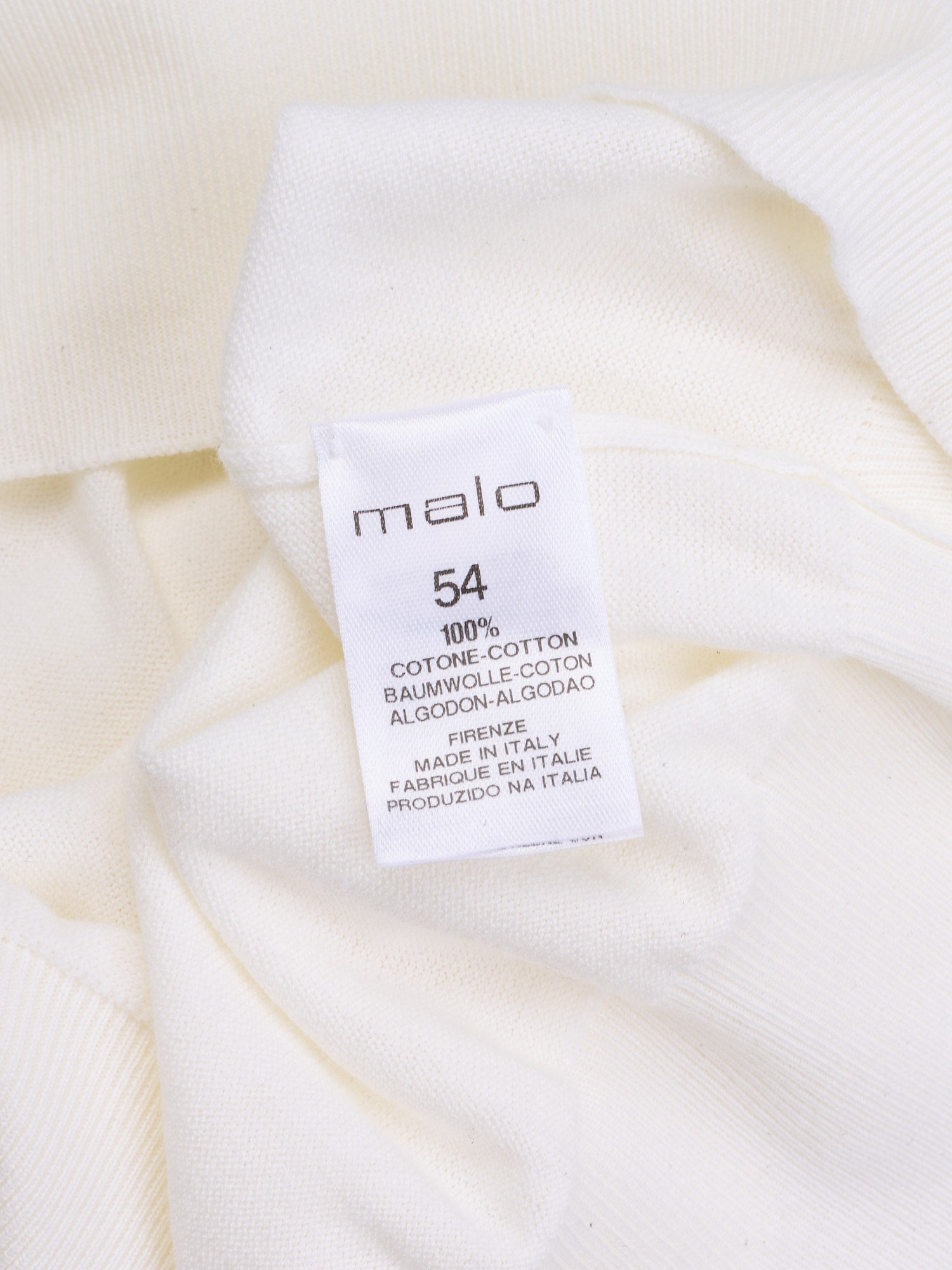 MALO White Cotton Jersey Short Sleeve T-Shirt Size L Slim Fit