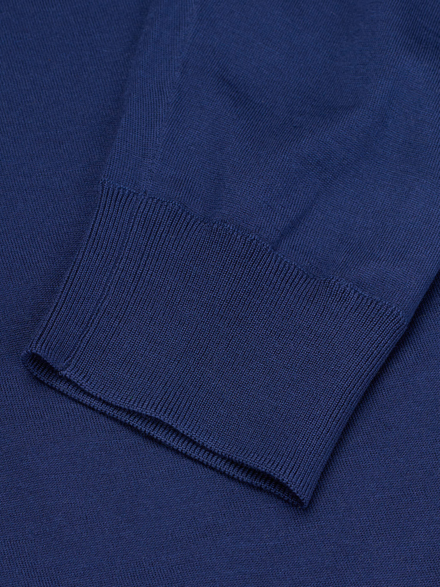 MANRICO CASHMERE Medieval Blue Cashmere-Wool-Silk Long Sleeve Polo Shirt