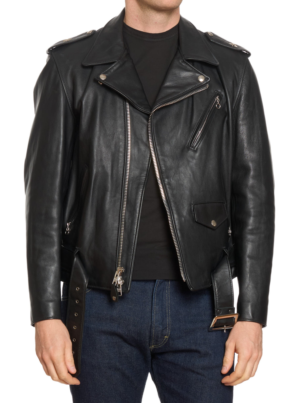MASTERMIND Japan x SCHOTT Black Leather 
