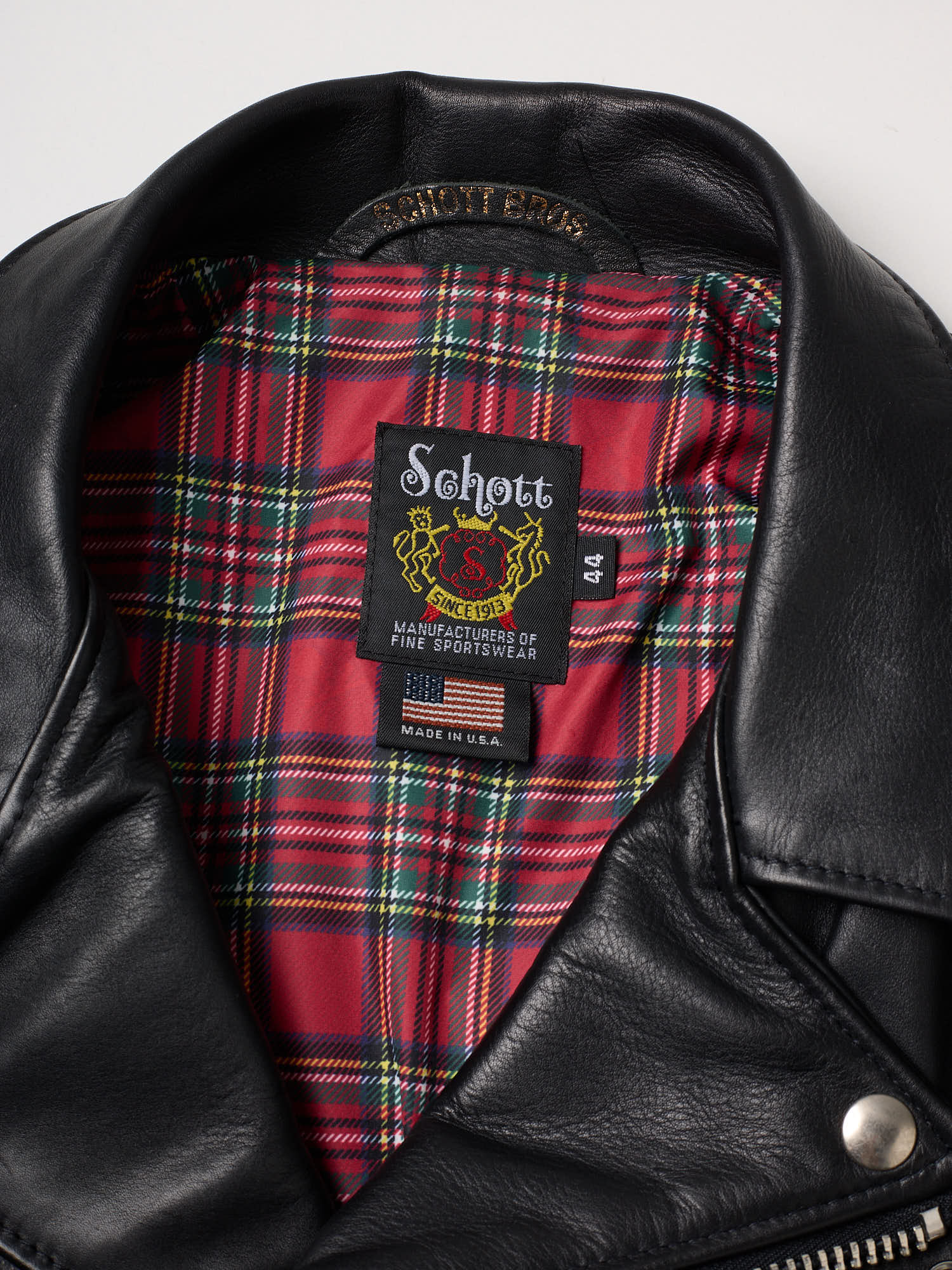 MASTERMIND Japan x SCHOTT Black Leather "One Star" 613 Perfecto Jacket