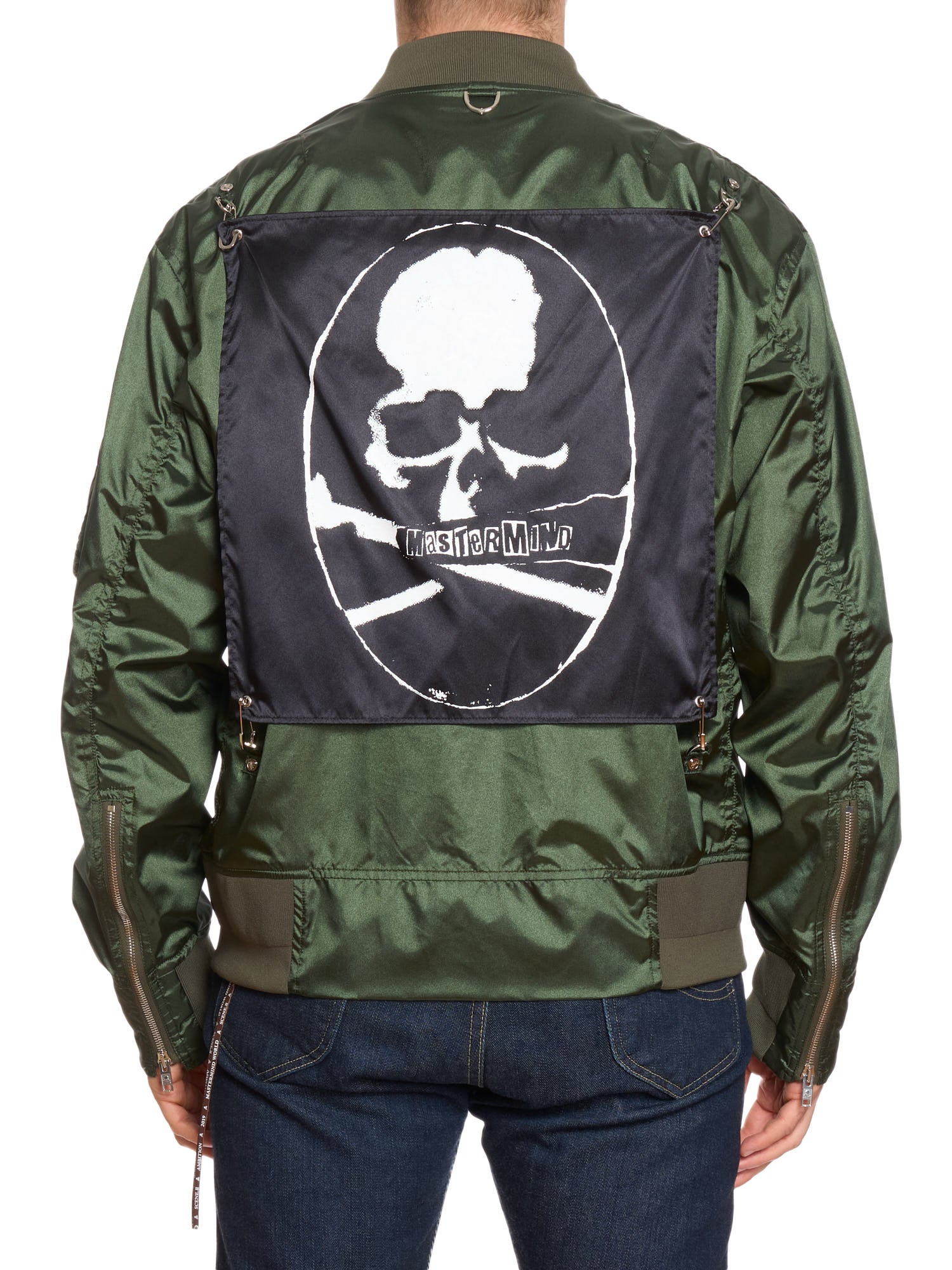 MASTERMIND WORLD Green Patch Skull MA-1 Bomber Jacket