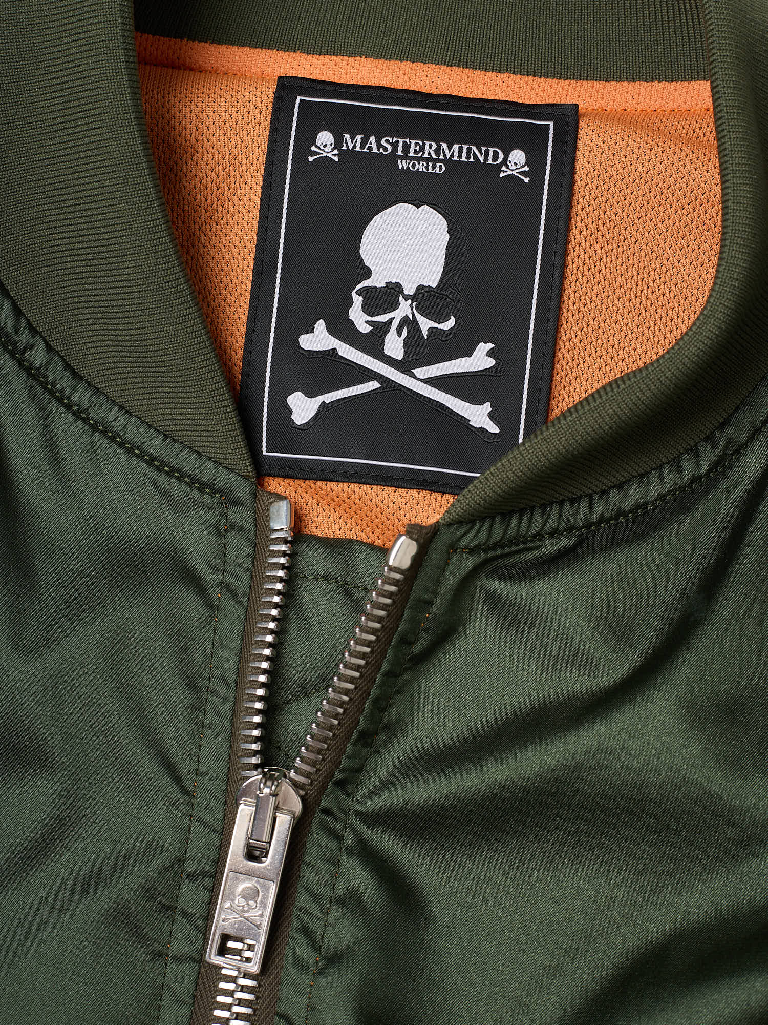 MASTERMIND WORLD Green Patch Skull MA-1 Bomber Jacket