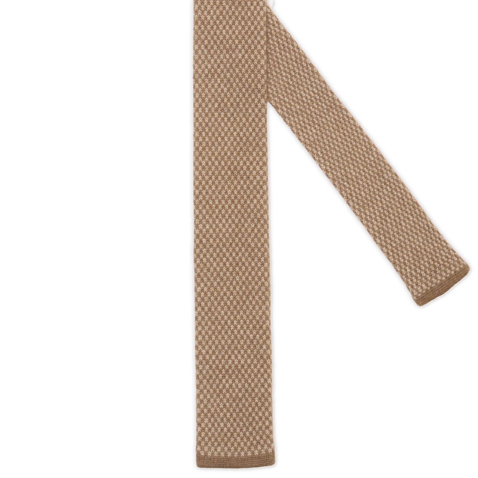 MATTABISCH FOR VANNUCCI Brown Micro Pattern Cashmere Knit Tie NEW