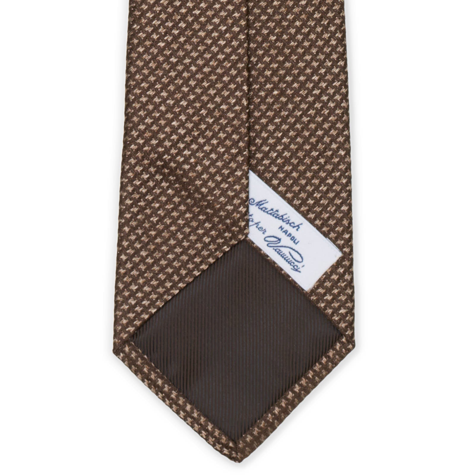 MATTABISCH FOR VANNUCCI Brown Nailhead Silk Tie NEW