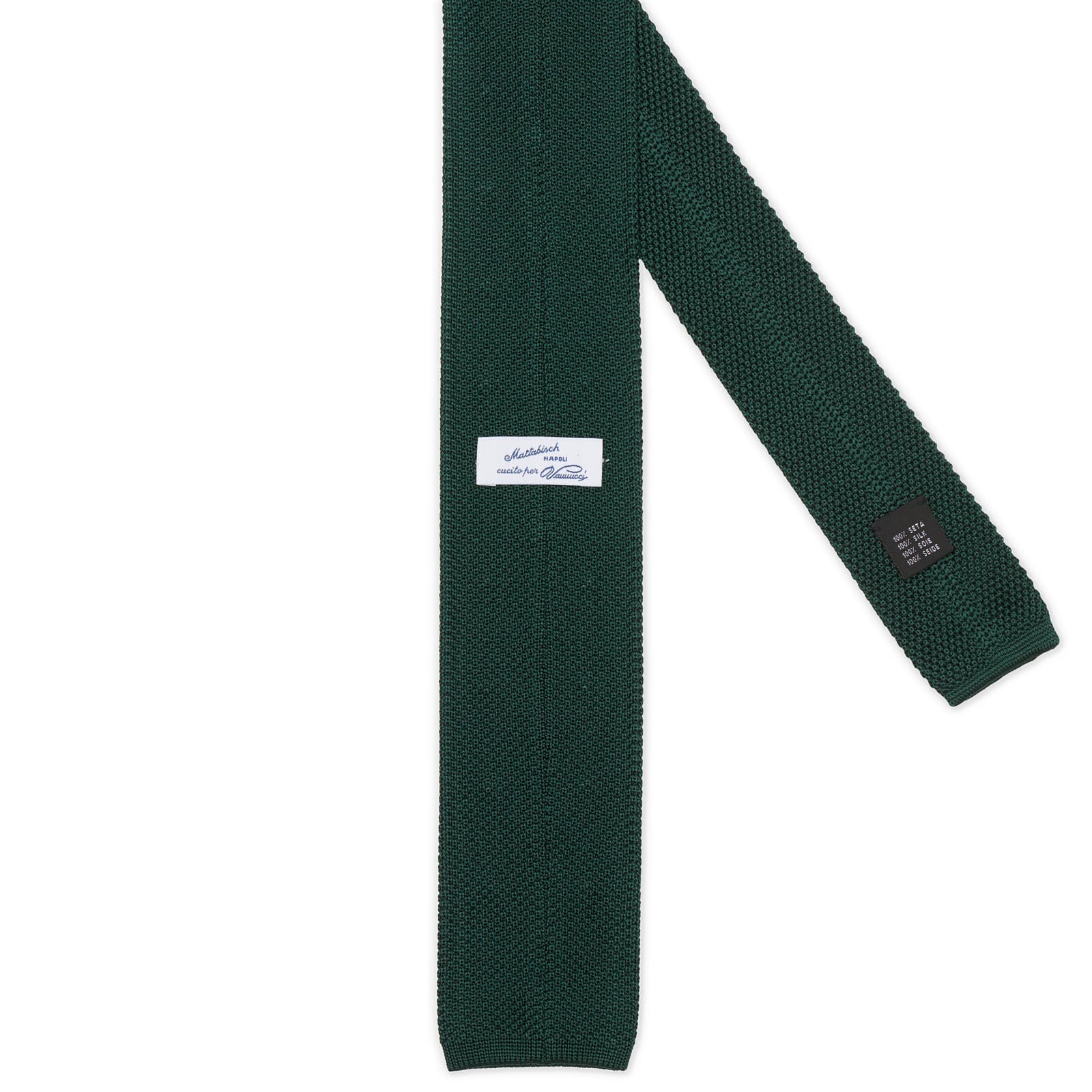 MATTABISCH FOR VANNUCCI Dark Green Dotted Silk Knit Tie NEW