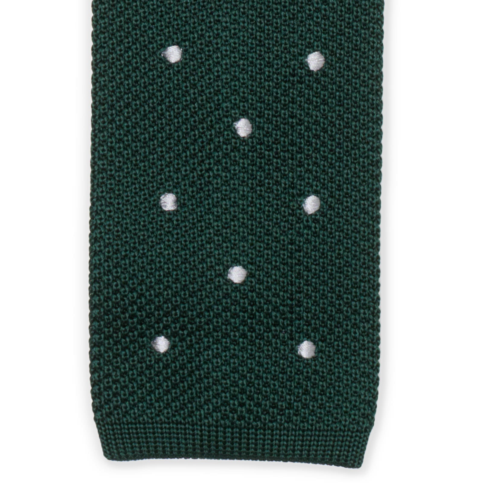 MATTABISCH FOR VANNUCCI Dark Green Dotted Silk Knit Tie NEW