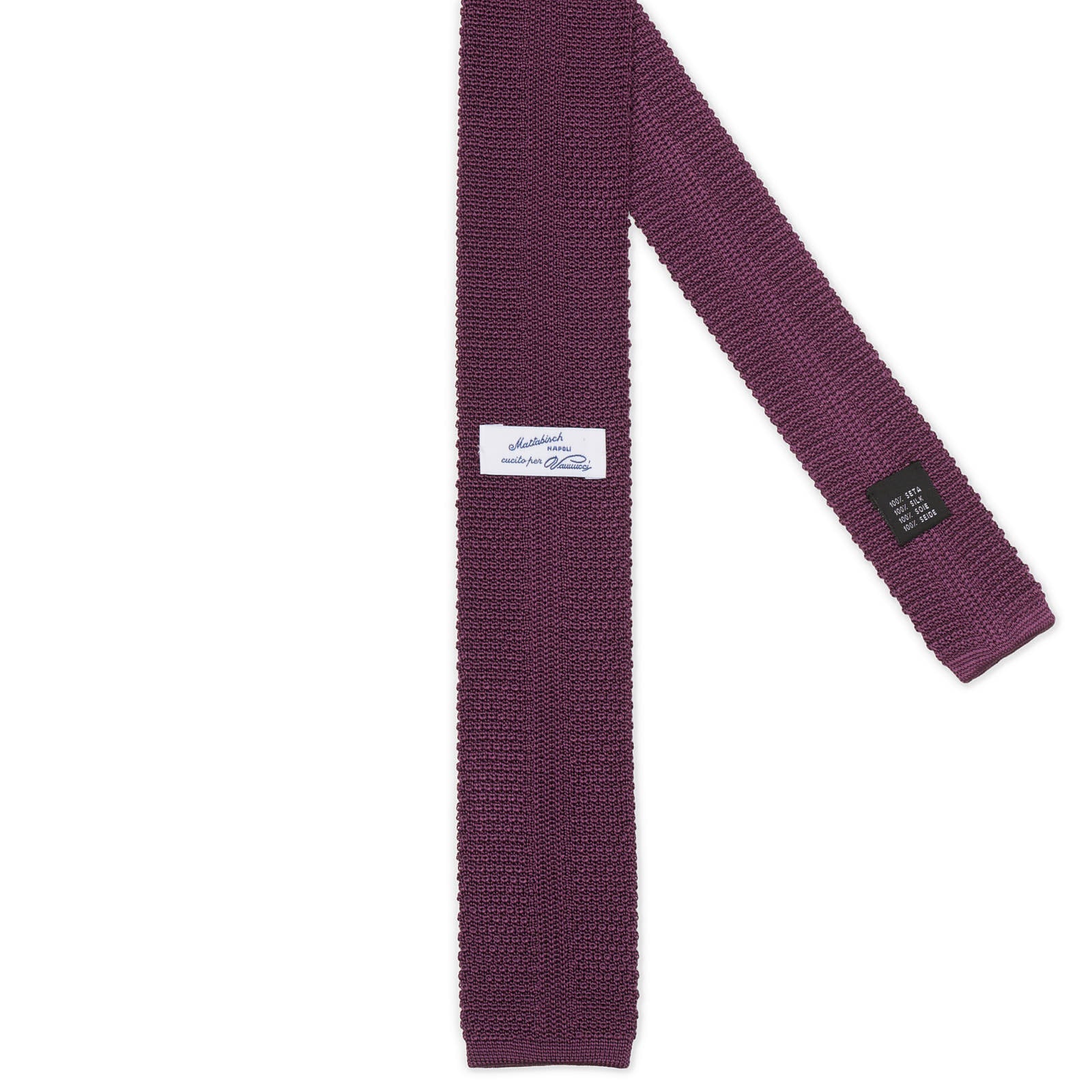 MATTABISCH FOR VANNUCCI Dark Purple Silk Knit Tie NEW