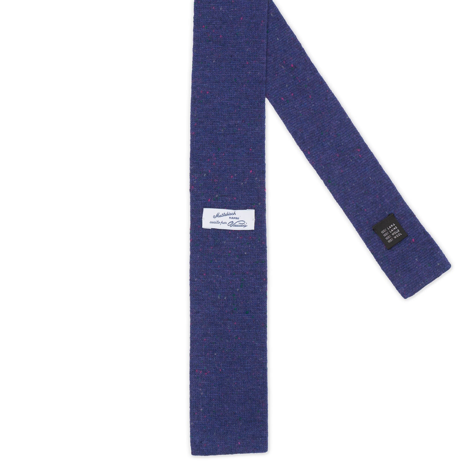 MATTABISCH FOR VANNUCCI Navy Blue Micro Pattern Wool Knit Tie NEW