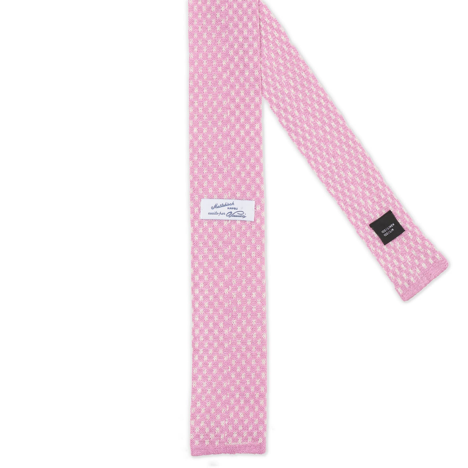 MATTABISCH FOR VANNUCCI Purple Dotted Linen Knit Tie NEW