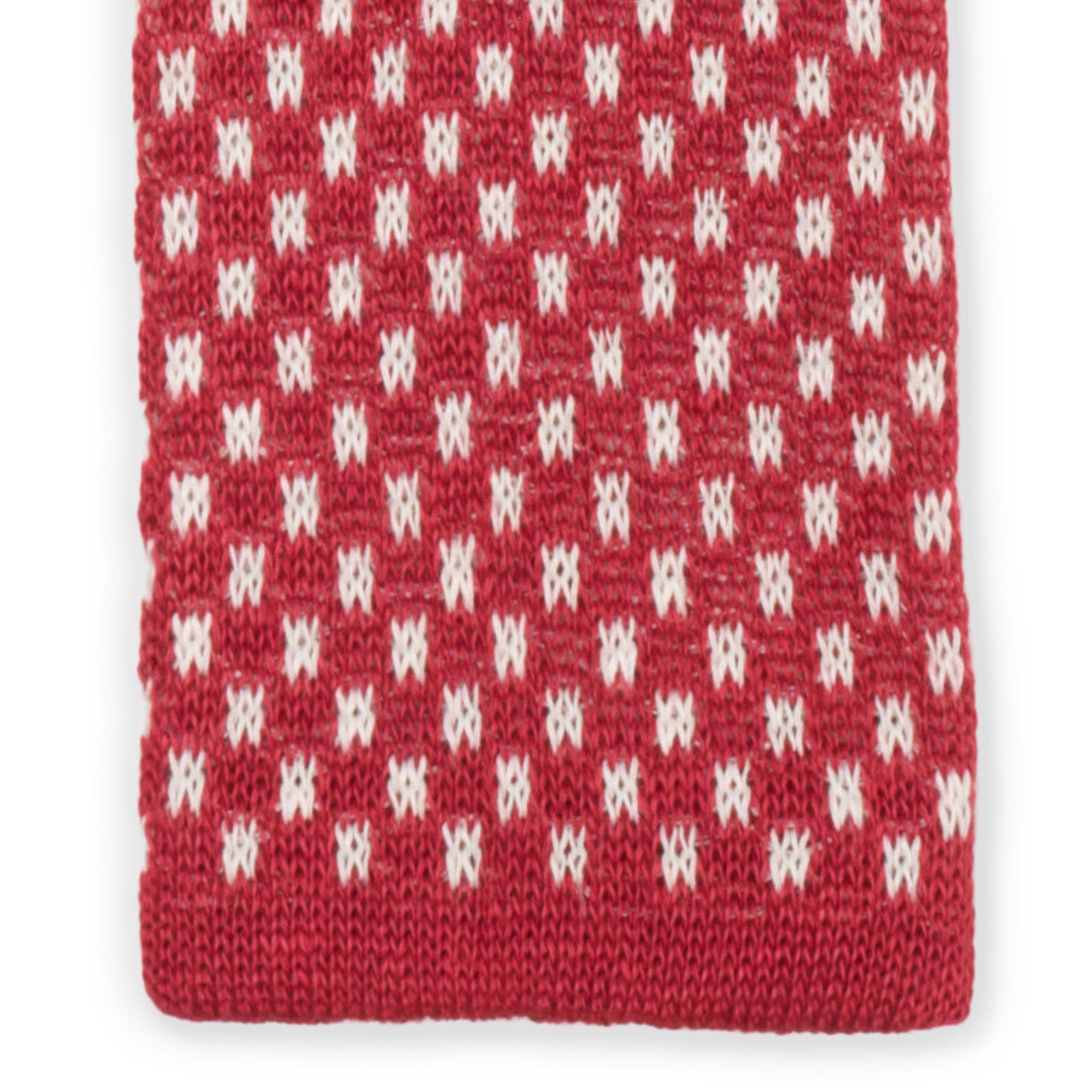 MATTABISCH FOR VANNUCCI Red Dotted Linen Knit Tie NEW