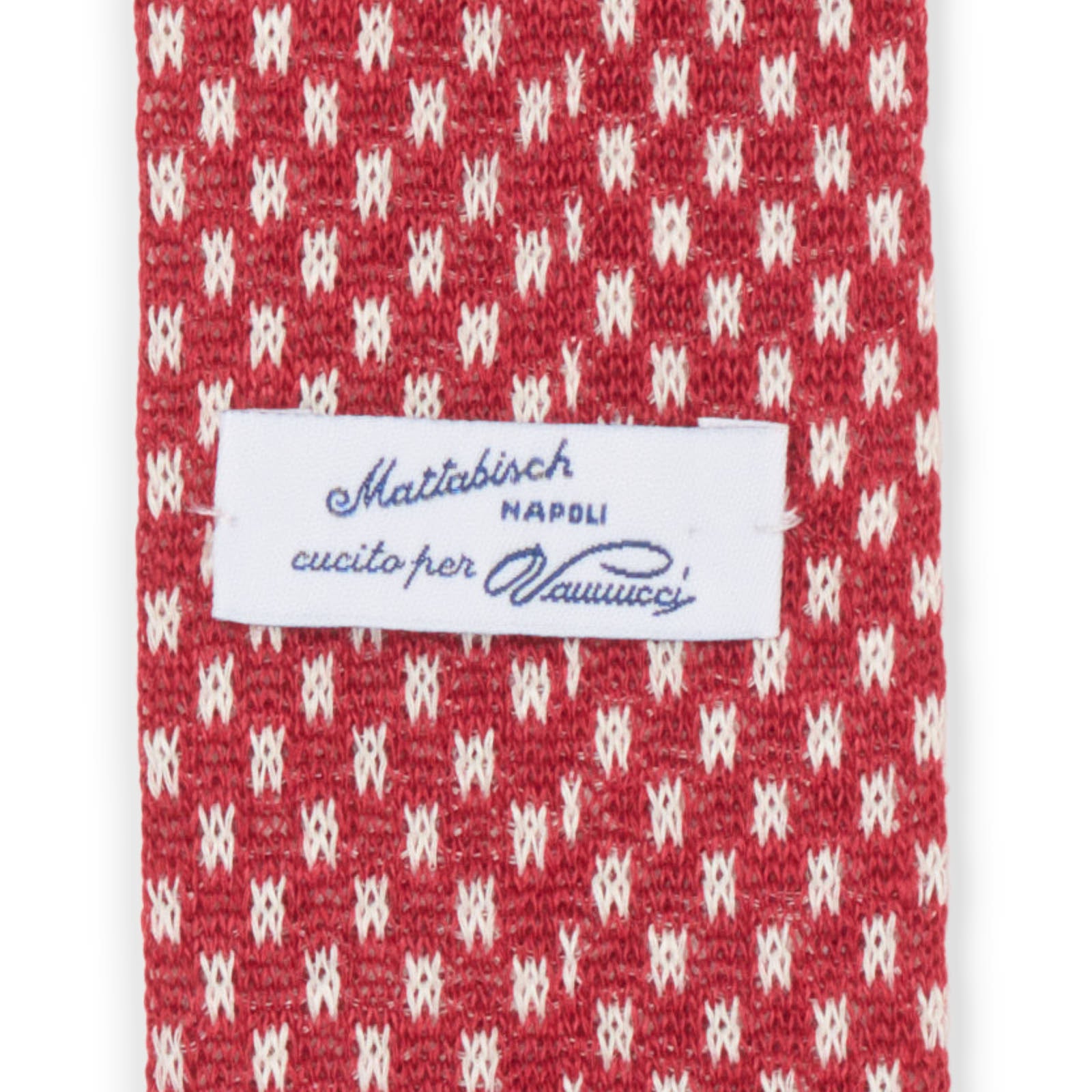 MATTABISCH FOR VANNUCCI Red Dotted Linen Knit Tie NEW