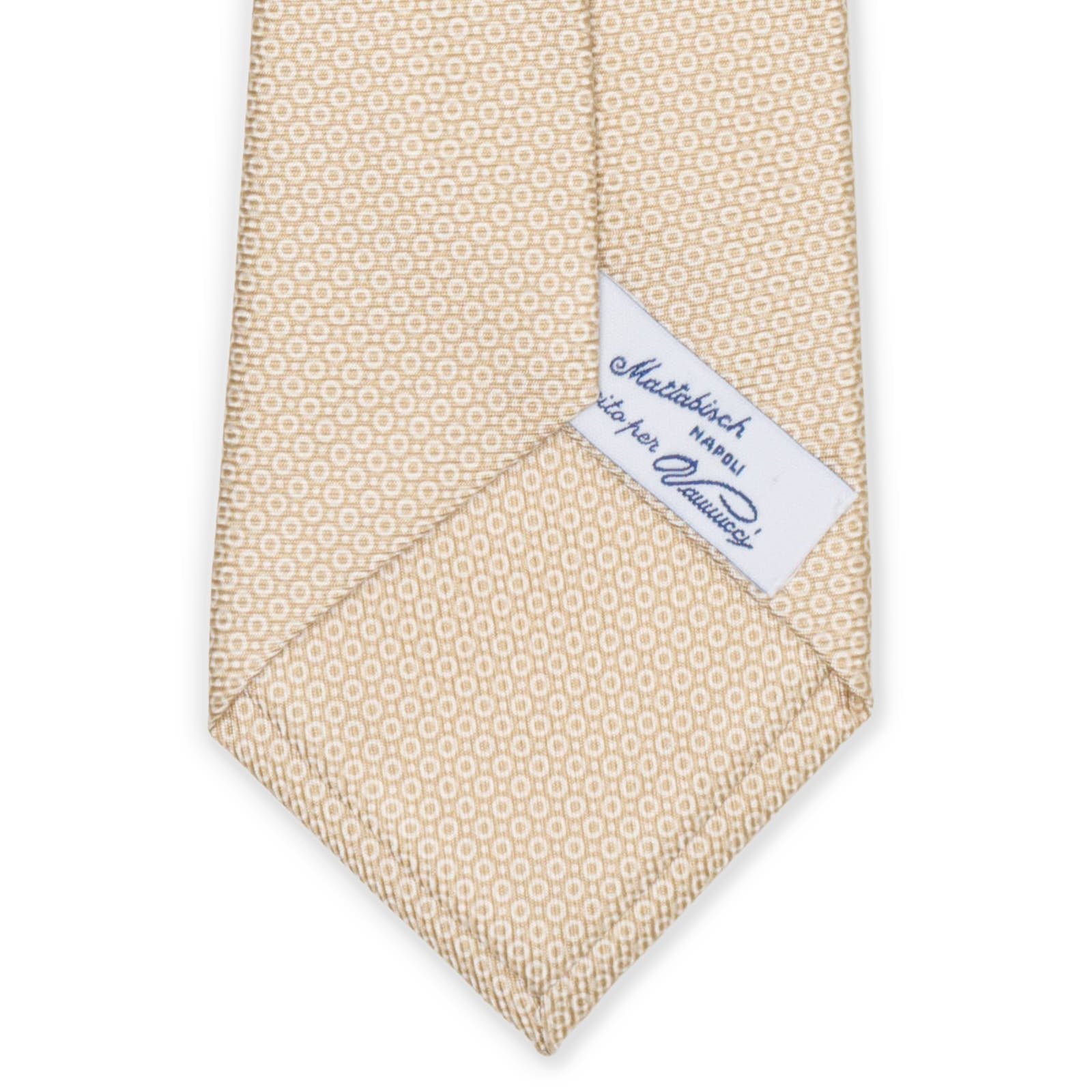 MATTABISCH FOR VANNUCI Beige Geometric Silk Tie NEW