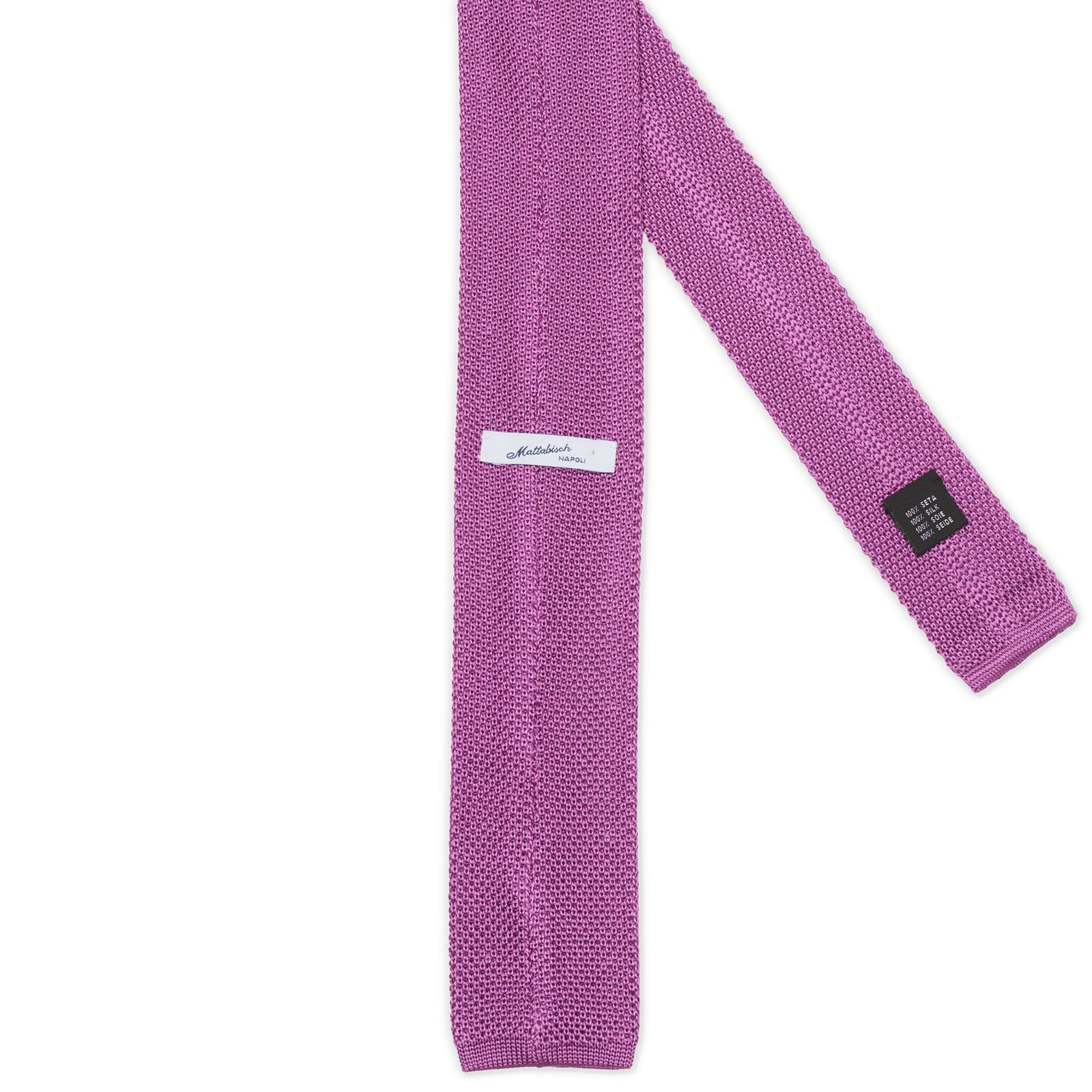 MATTABISCH Purple Dotted Silk Knit Tie NEW