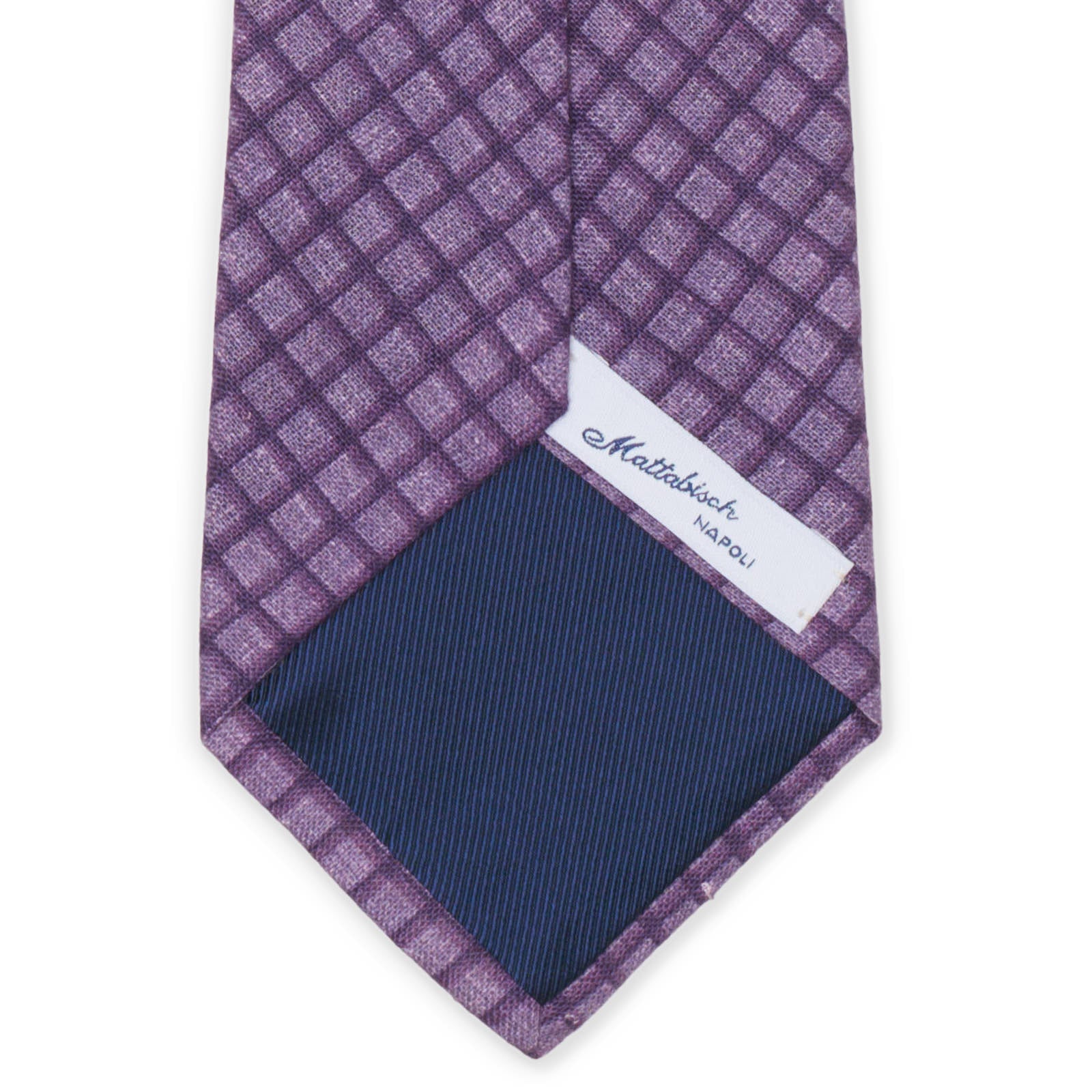MATTABISCH Purple Plaid Linen Tie NEW