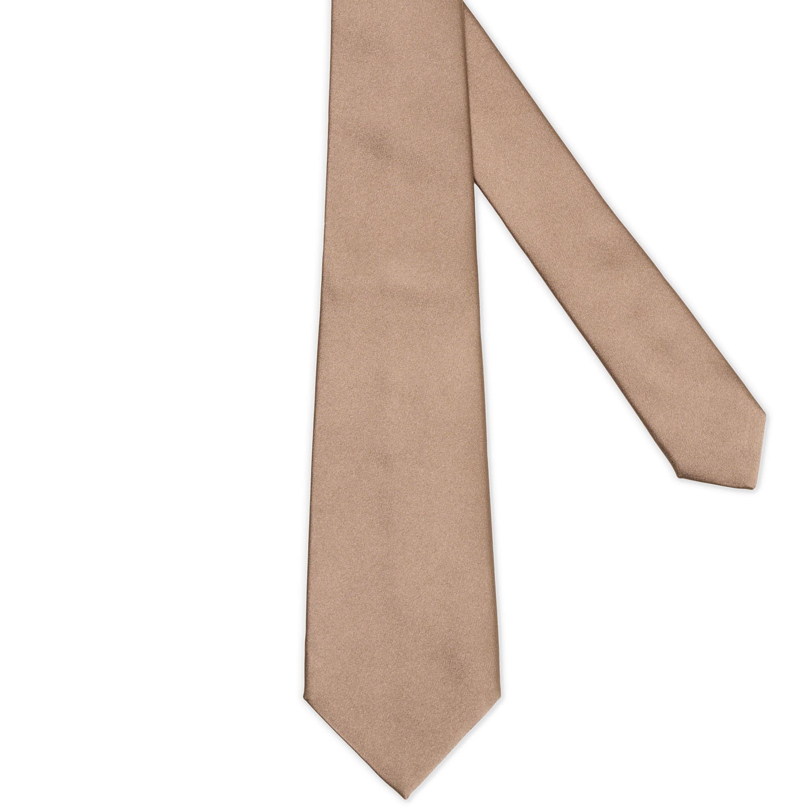 MATTABISCH Satin Light Brown Silk Tie NEW
