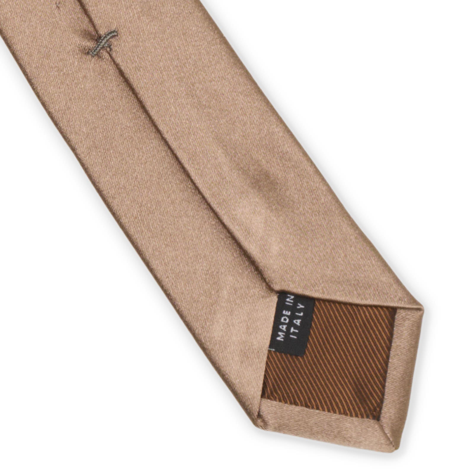 MATTABISCH Satin Light Brown Silk Tie NEW