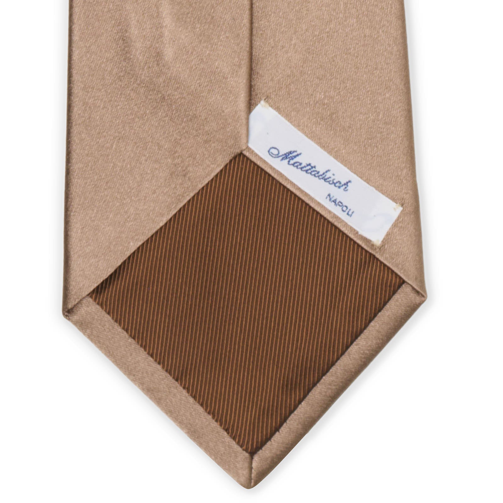 MATTABISCH Satin Light Brown Silk Tie NEW