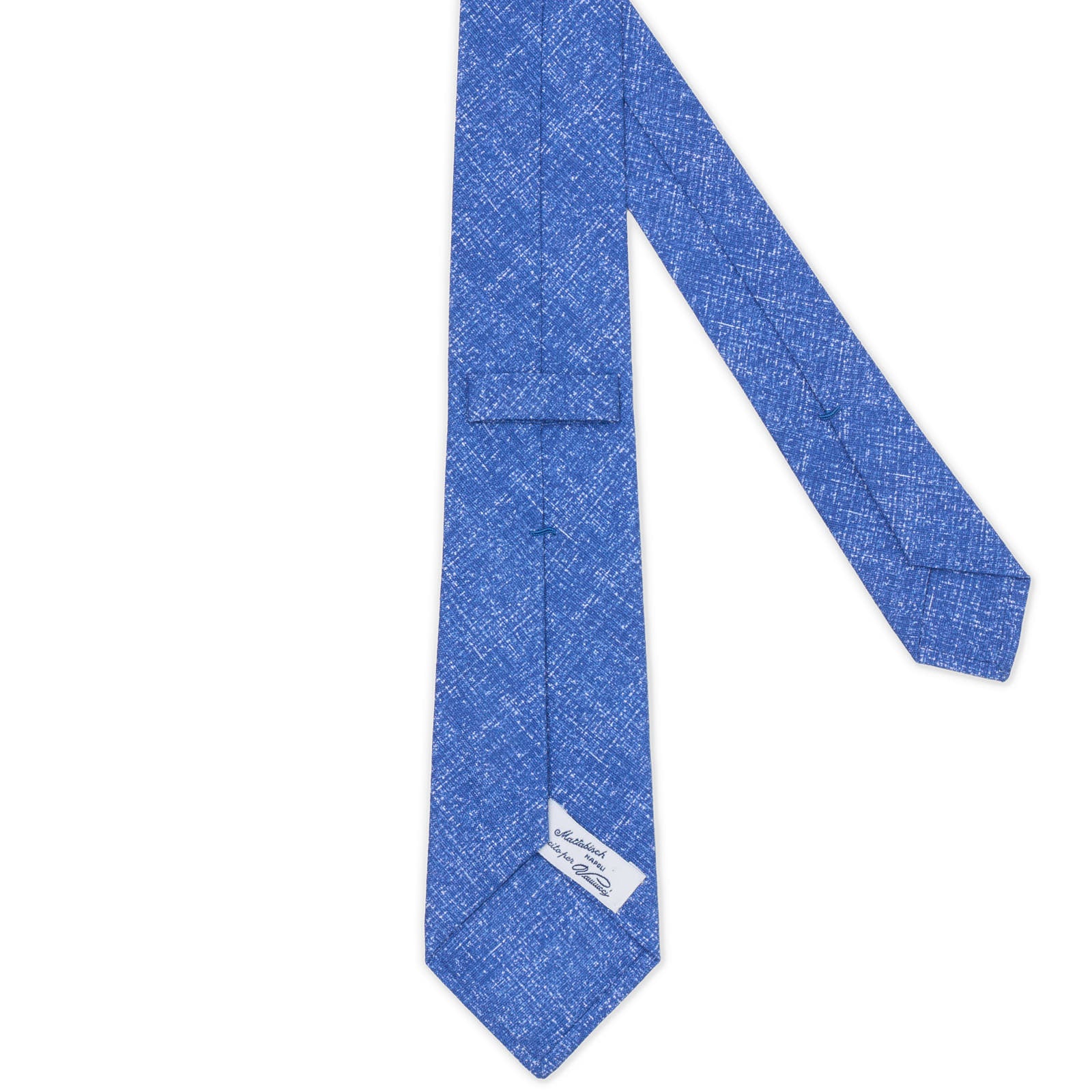 MATTABISCH for VANNUCCI Blue Abstract Linen-Cotton Tie NEW