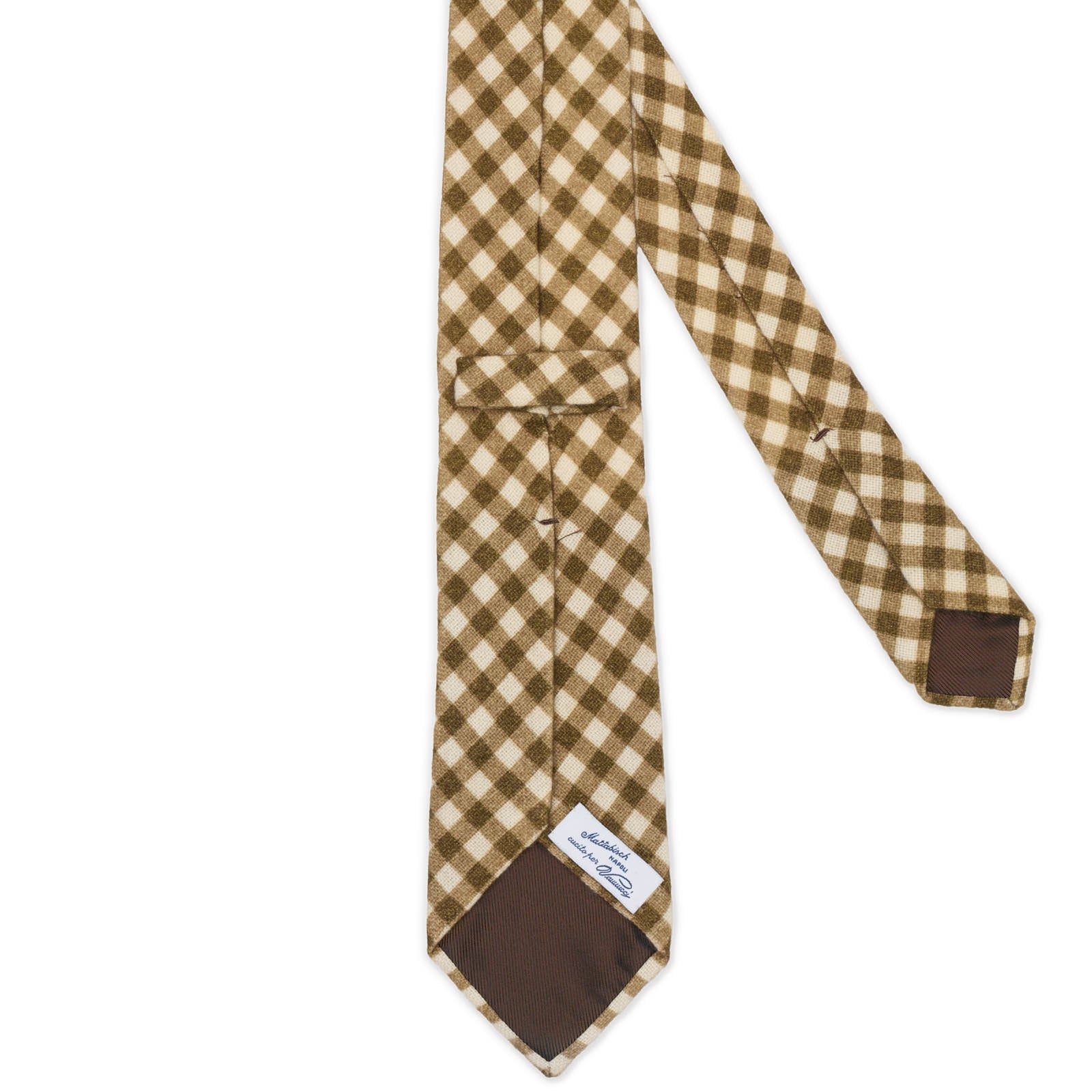 MATTABISCH for VANNUCCI Olive Plaid Cashmere Tie NEW