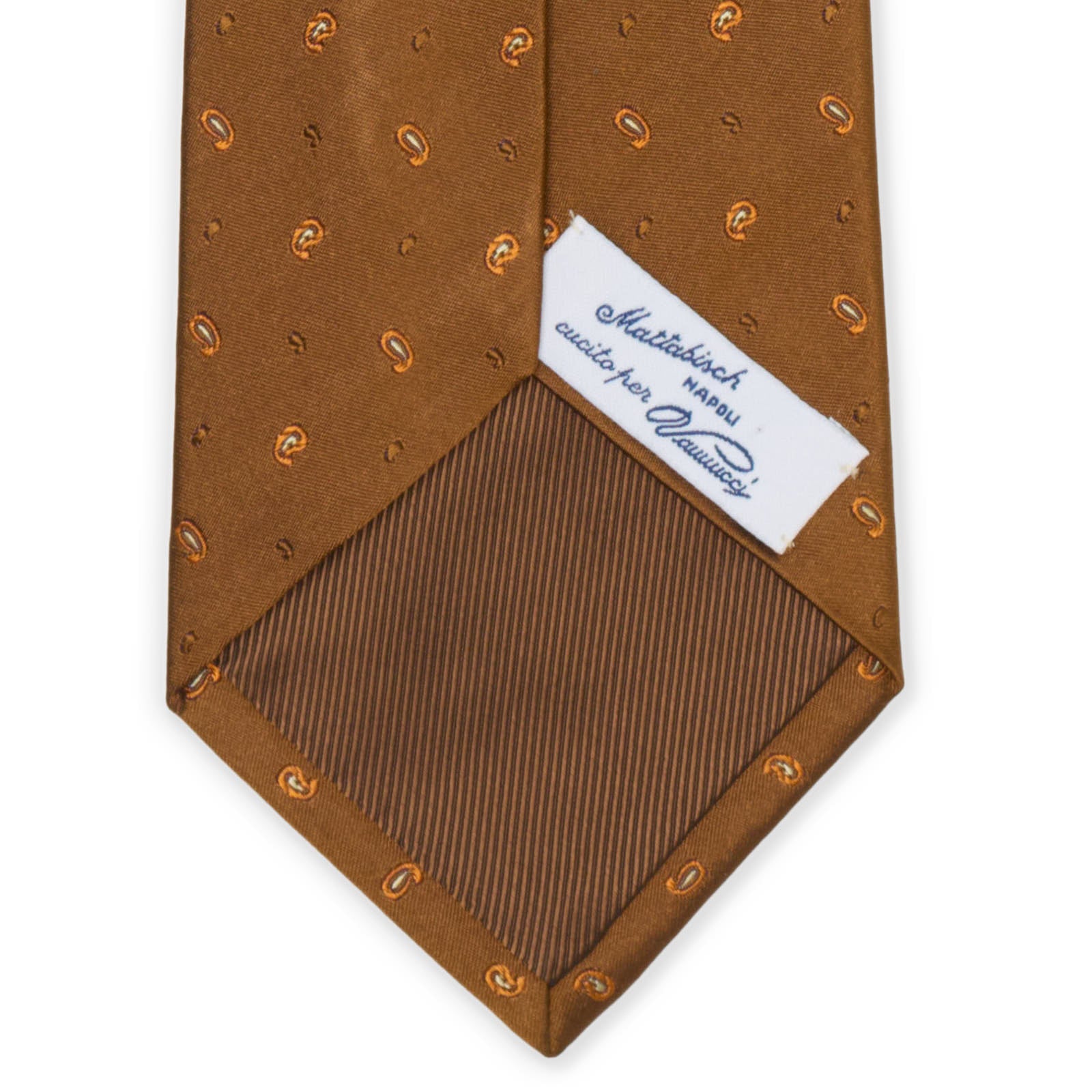 MATTABISCH of for VANNUCCI Light Brown Medallion Silk Tie NEW