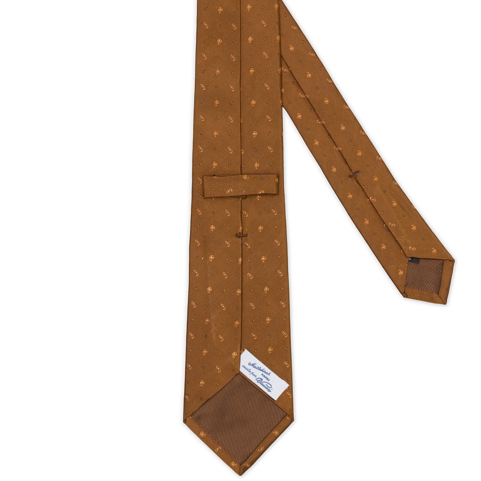 MATTABISCH of for VANNUCCI Light Brown Medallion Silk Tie NEW