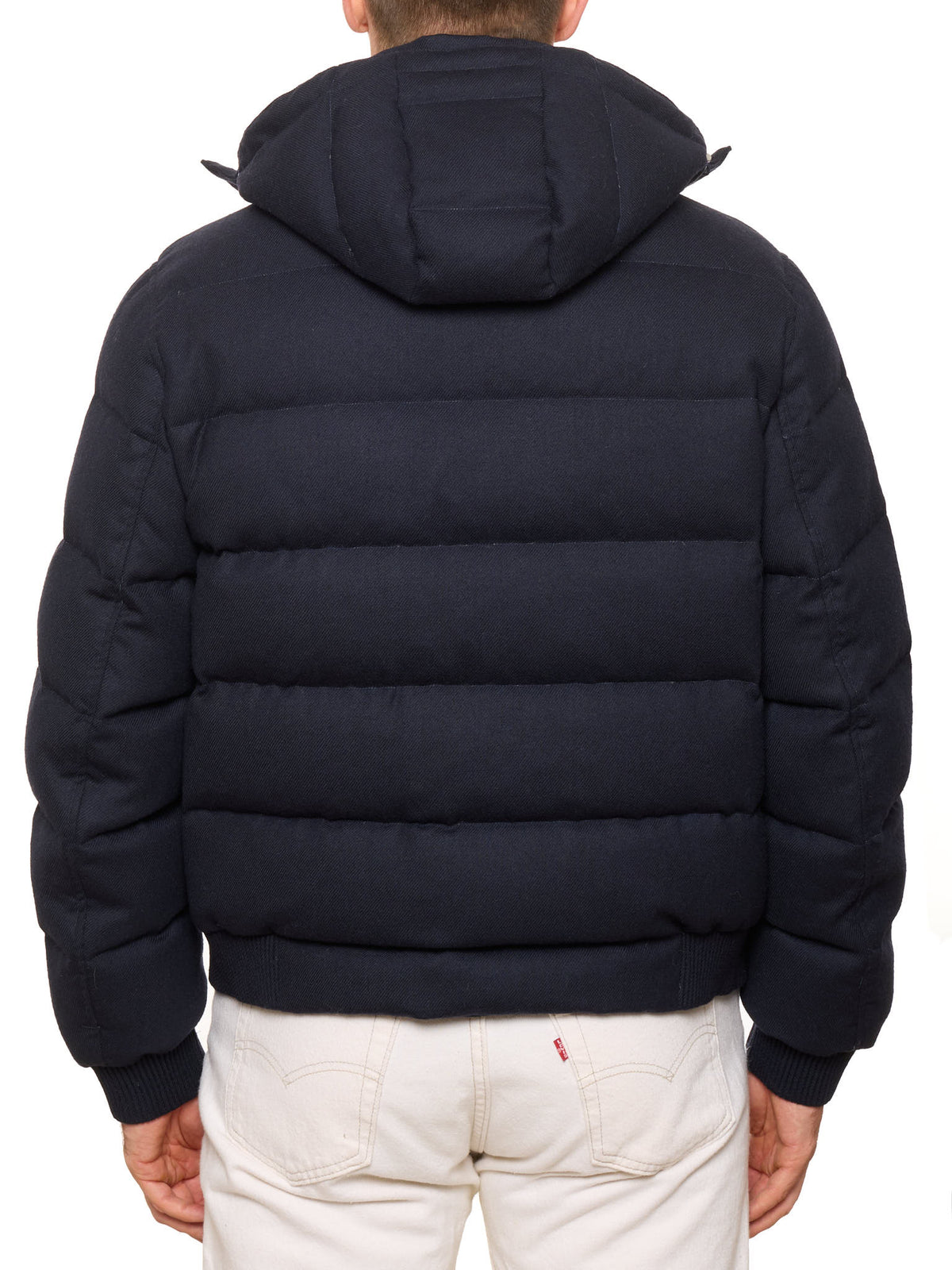 MAURO BLASI Napoli Blue Wool Hooded Puffer Down Jacket M NEW 50