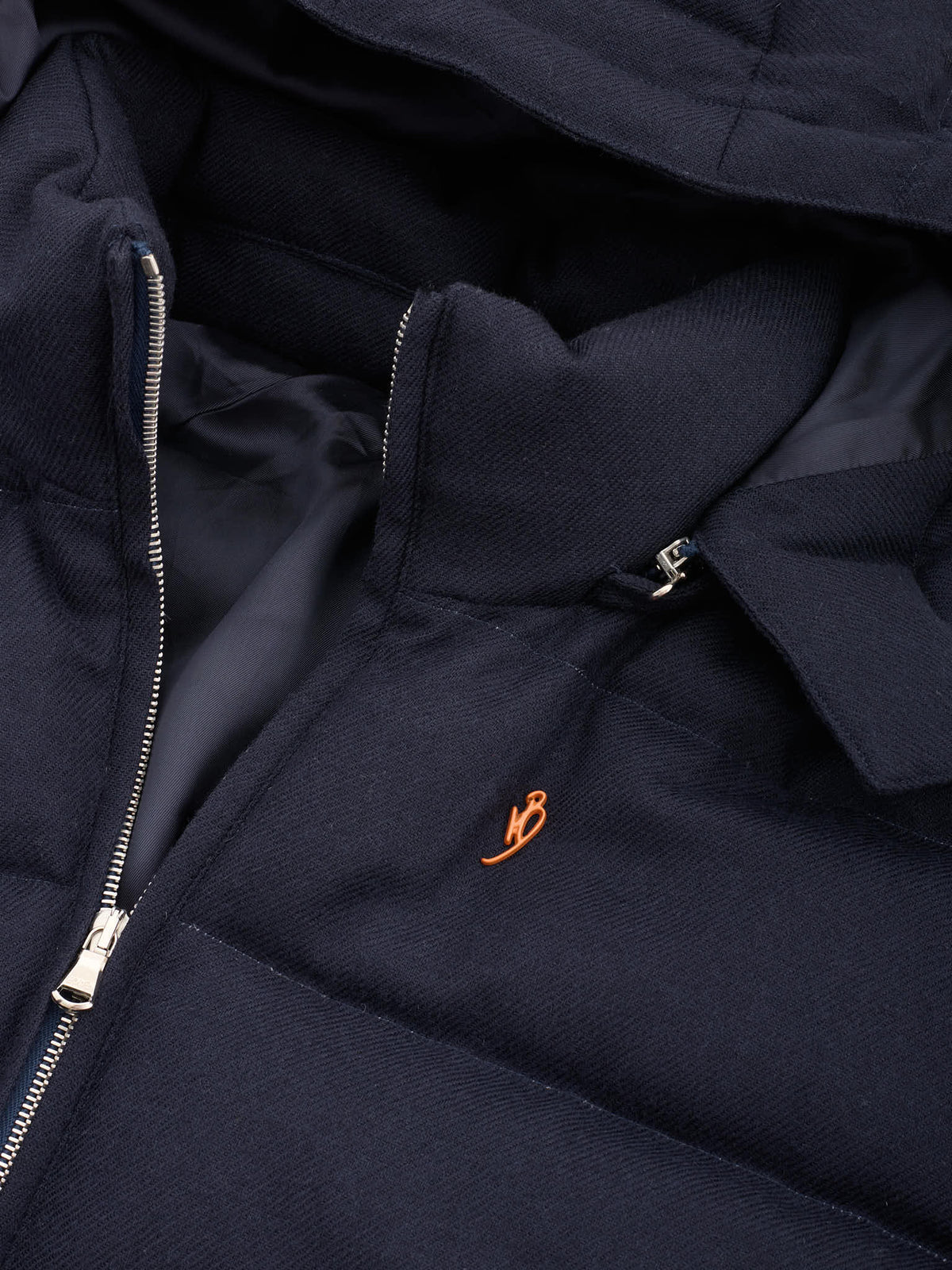 MAURO BLASI Napoli Blue Wool Hooded Puffer Down Jacket M NEW 50
