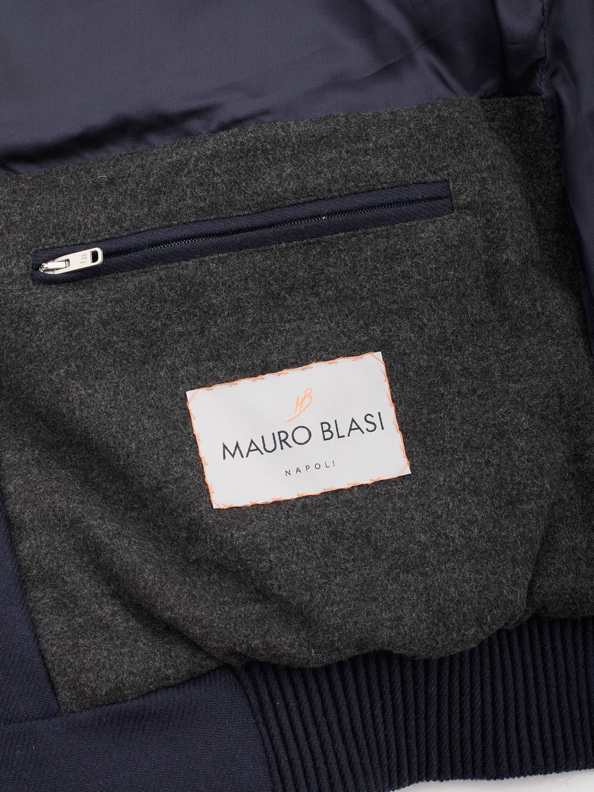MAURO BLASI Napoli Blue Wool Hooded Puffer Down Jacket M NEW 50