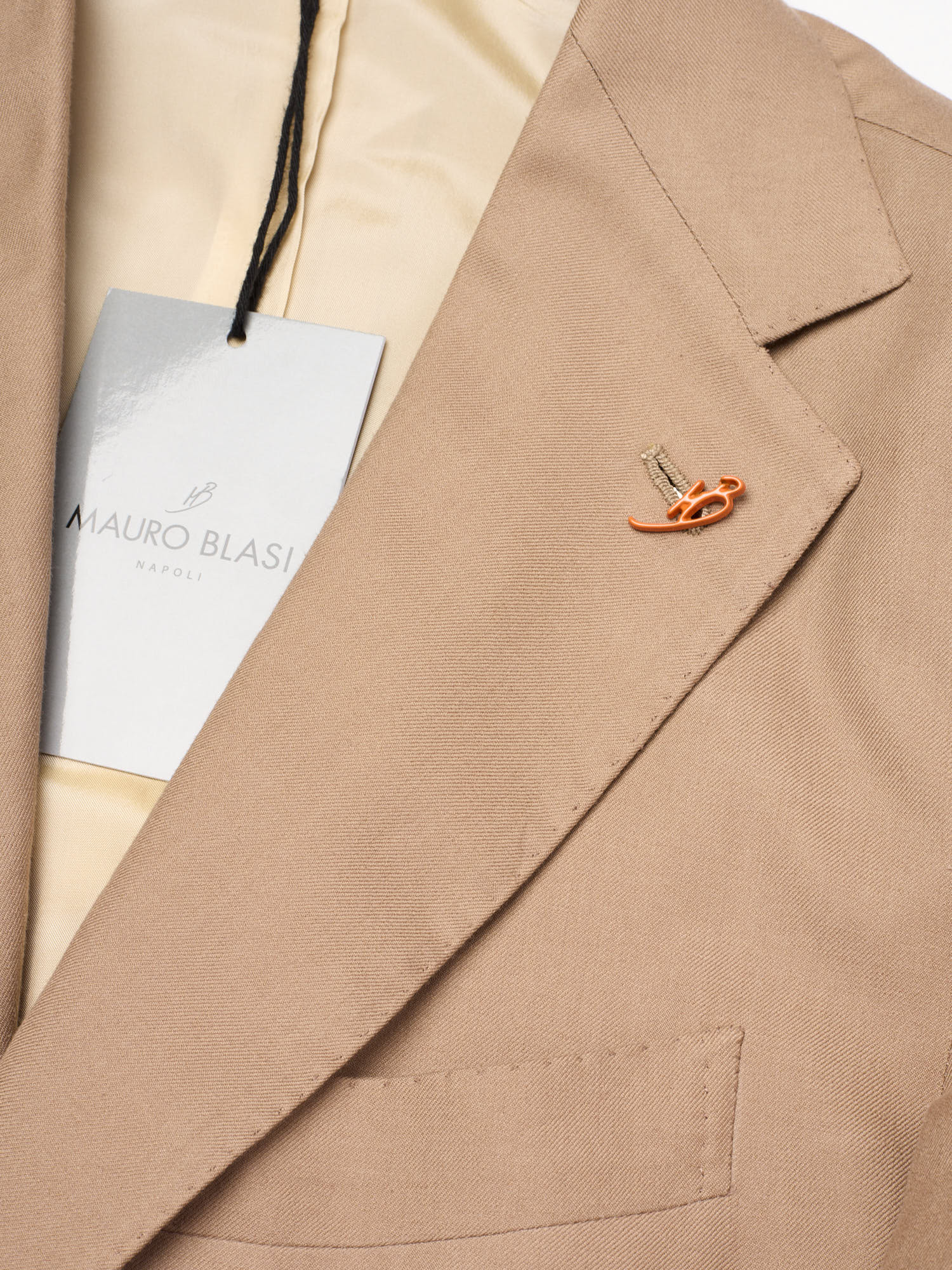 MAURO BLASI Napoli Tan Wool-Silk-Cotton Twill Suit