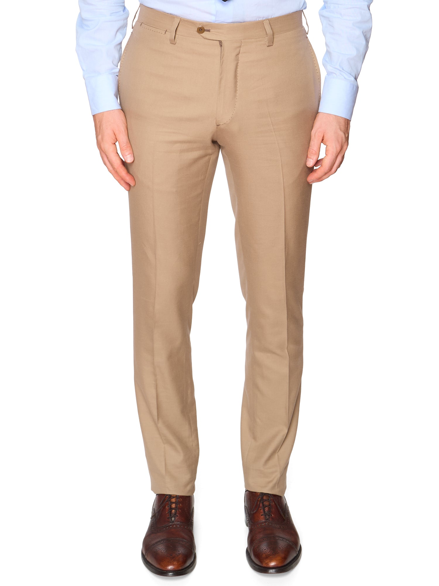 MAURO BLASI Napoli Tan Wool-Silk-Cotton Twill Suit