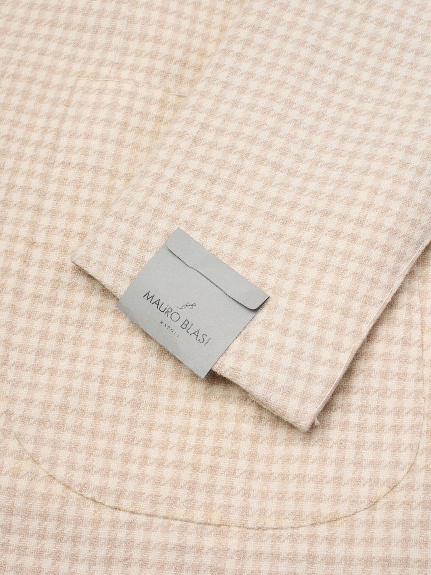 MAURO BLASI Napoli Handmade Beige Wool-Silk Blazer Jacket