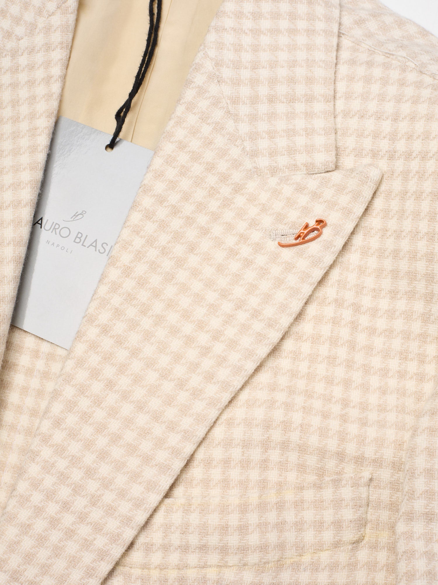 MAURO BLASI Napoli Handmade Beige Wool-Silk Blazer Jacket