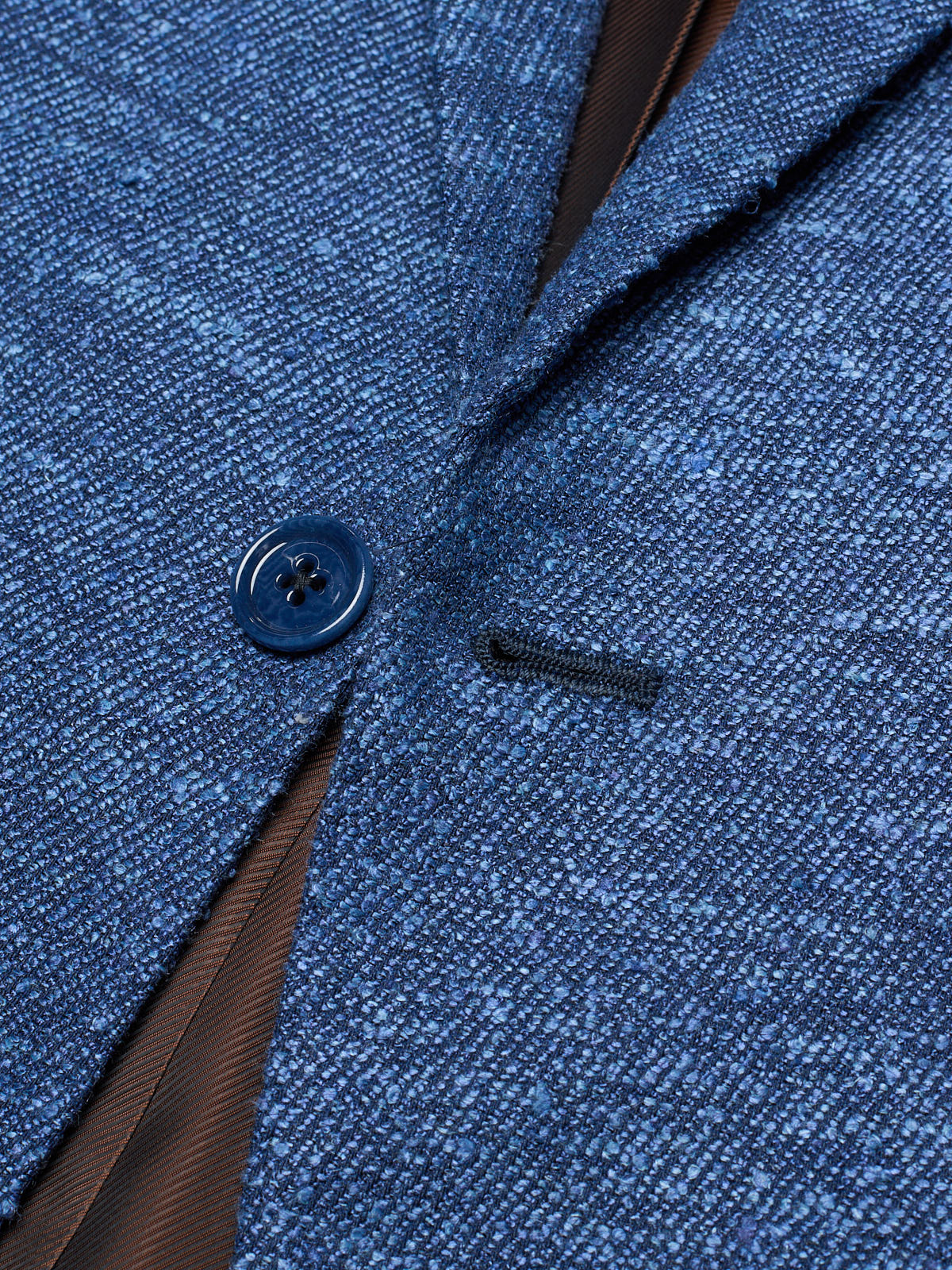 MAURO BLASI Napoli Handmade Blue Wool-Linen-Silk Jacket EU 54 NEW US 44