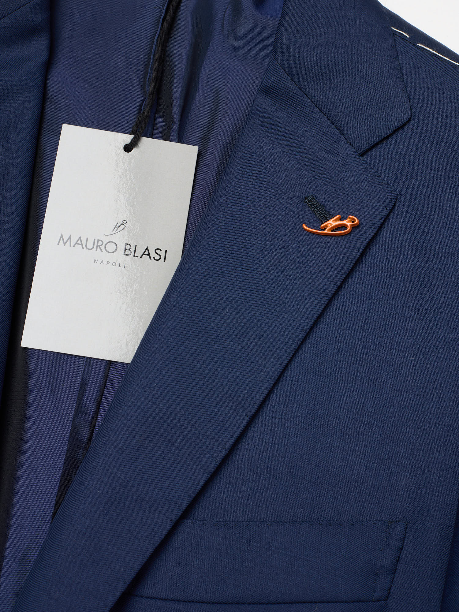 MAURO BLASI Napoli Handmade Blue Wool Super 120's Suit