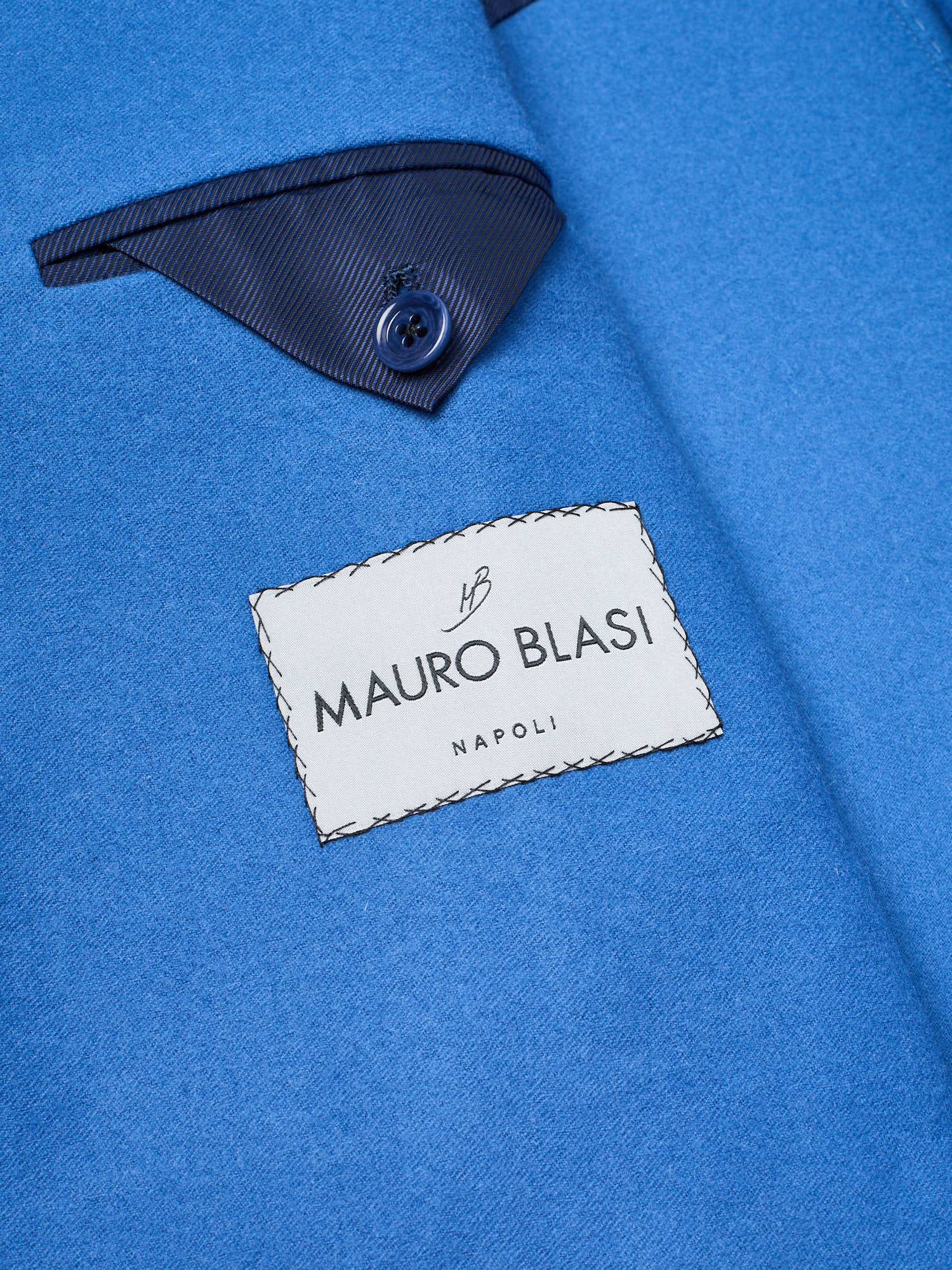 MAURO BLASI Napoli Handmade Blue Wool-Cashmere Jacket