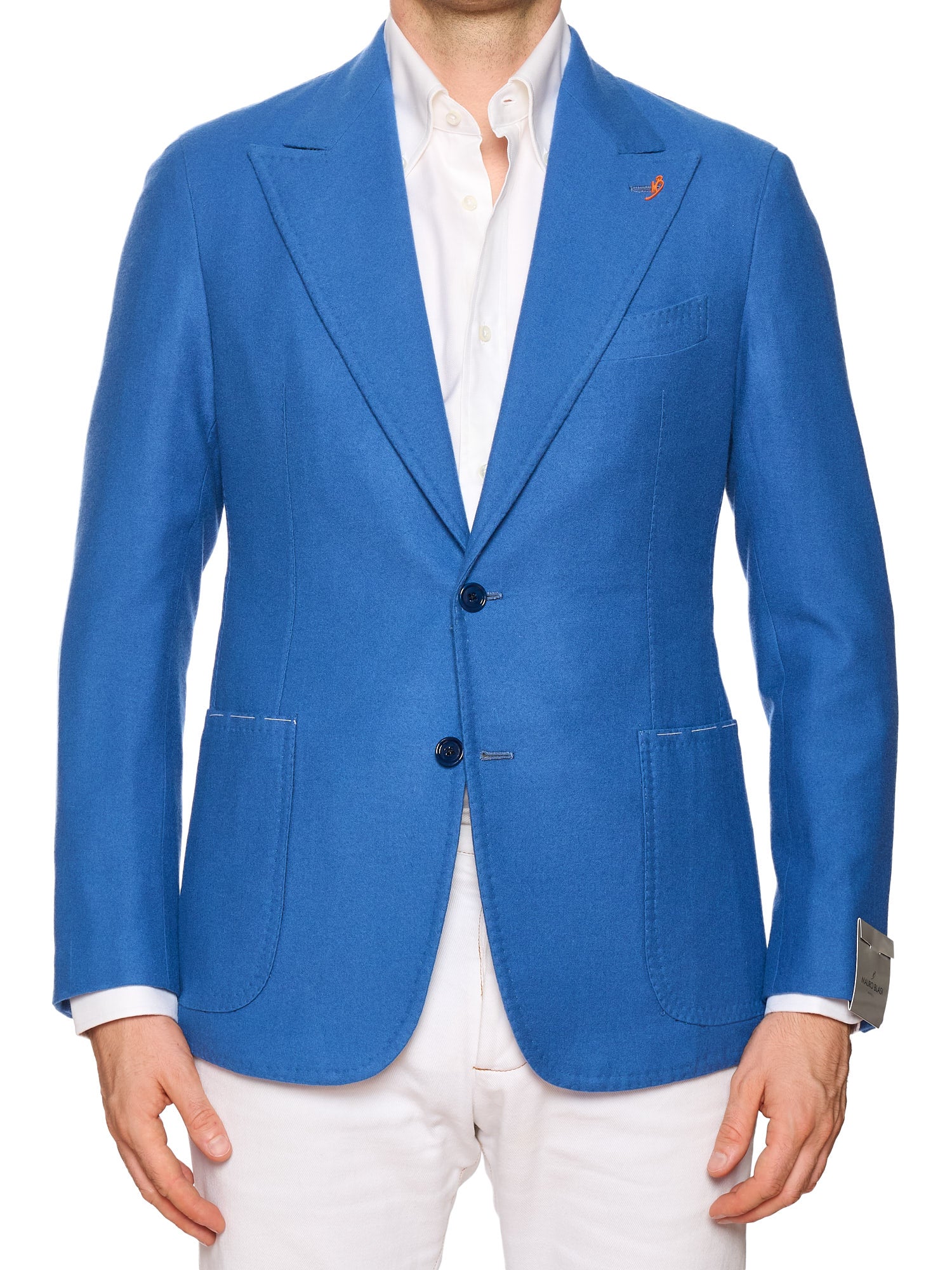 MAURO BLASI Napoli Handmade Blue Wool-Cashmere Jacket