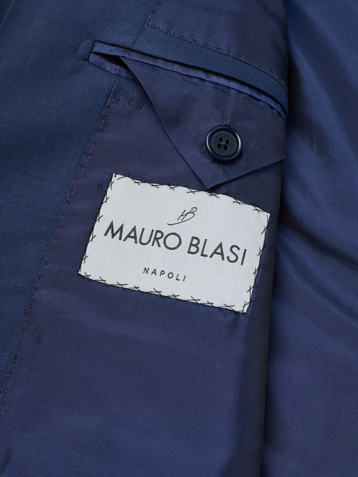 MAURO BLASI Napoli Handmade Blue Wool Super 120's Suit