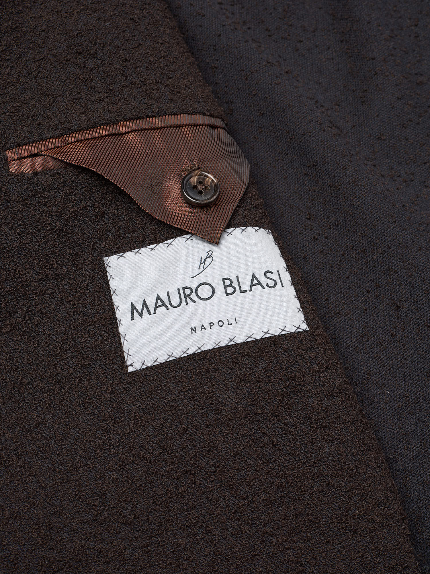 MAURO BLASI Napoli Handmade Brown Casentino Wool Stretch Jacket