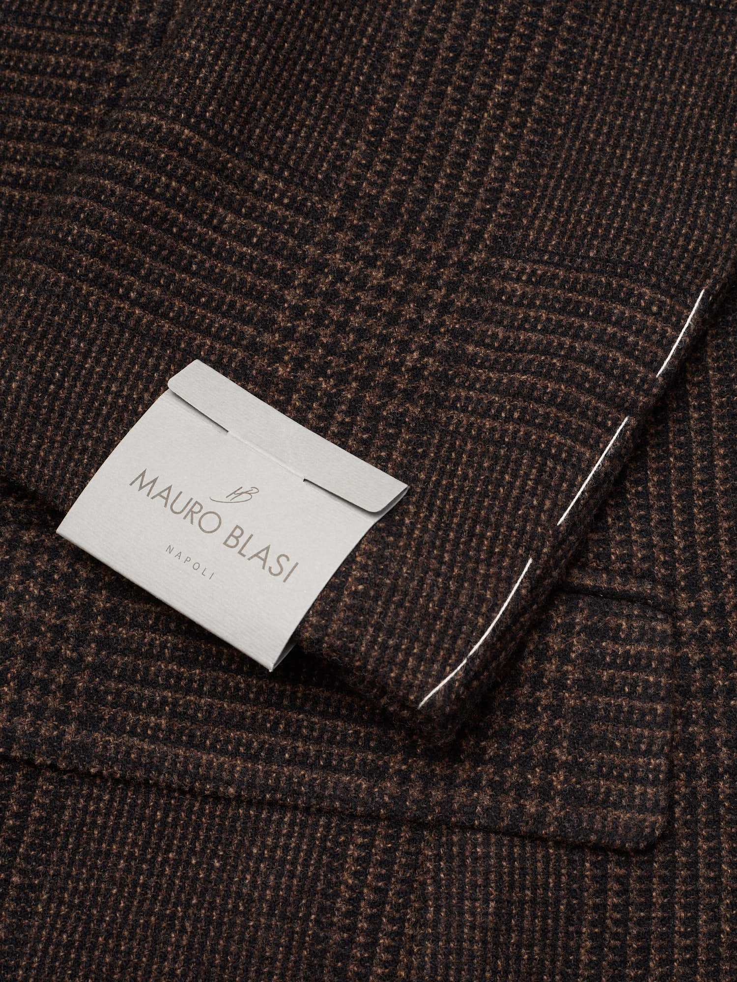 MAURO BLASI Napoli Handmade Brown Glen Plaid Wool-Cashmere Jacket