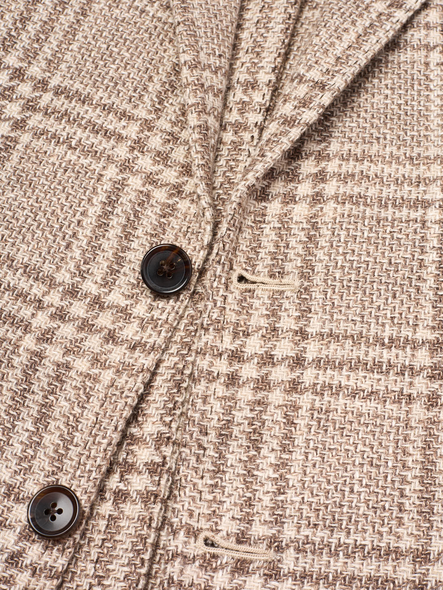 MAURO BLASI Napoli Handmade Brown Plaid Wool-Silk-Cotton Jacket
