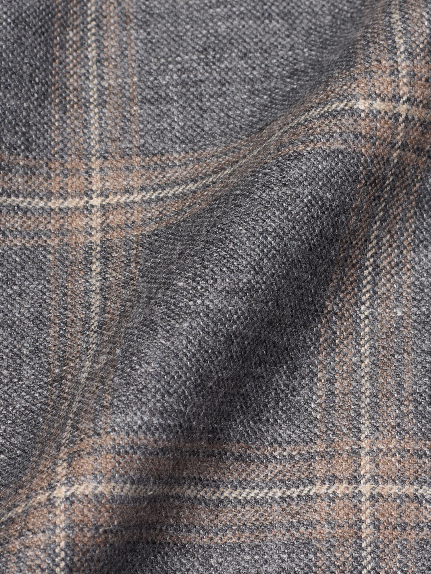 MAURO BLASI Napoli Handmade Dark Gray Plaid Wool-Cashmere-Silk-Linen Jacket