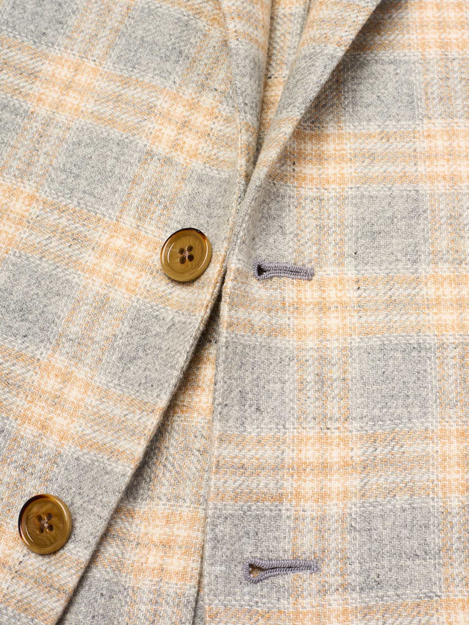 MAURO BLASI Napoli Handmade Gray Plaid Wool-Cashmere Jacket