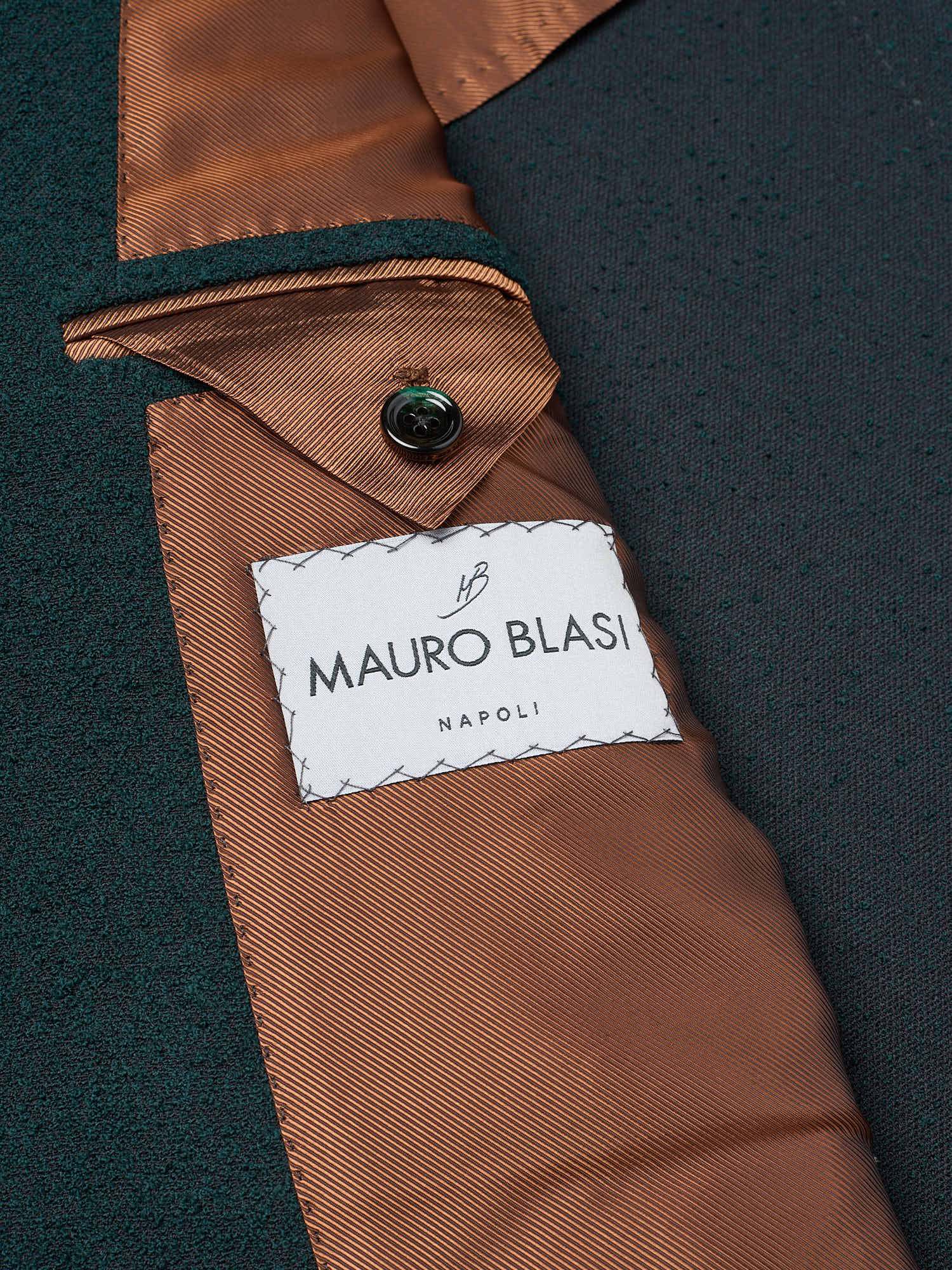 MAURO BLASI Napoli Handmade Green Casentino Stretch Wool Jacket